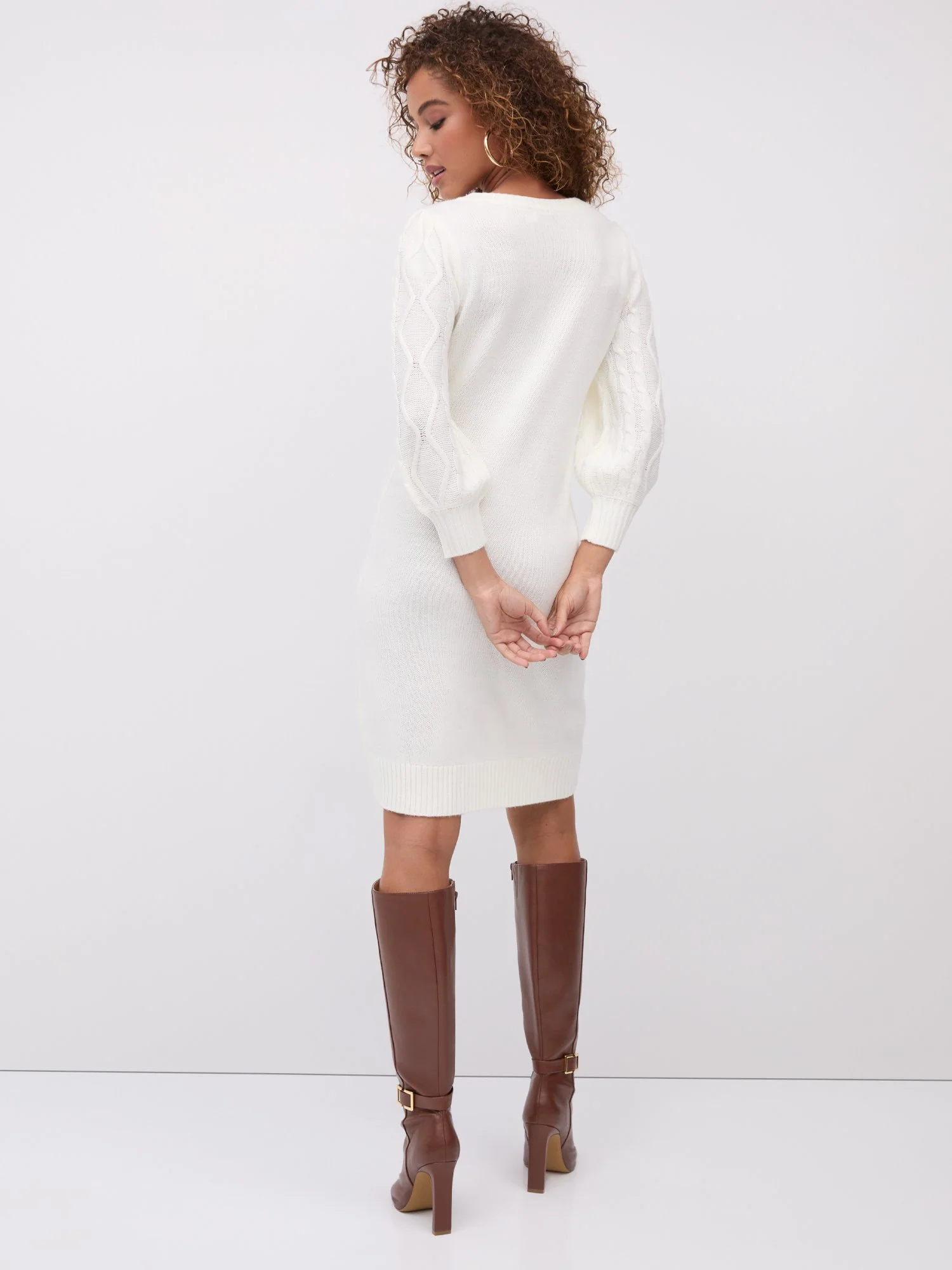 Essential Cable-Sleeve Sweater Dress - Image 13