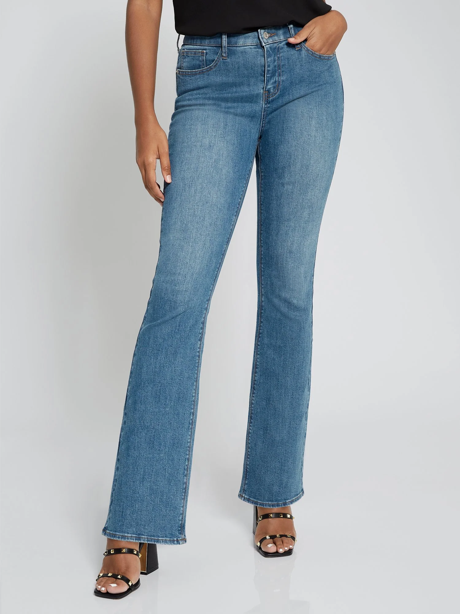 Essential Mid-Rise Bootcut Jeans - Light Wash - Image 5