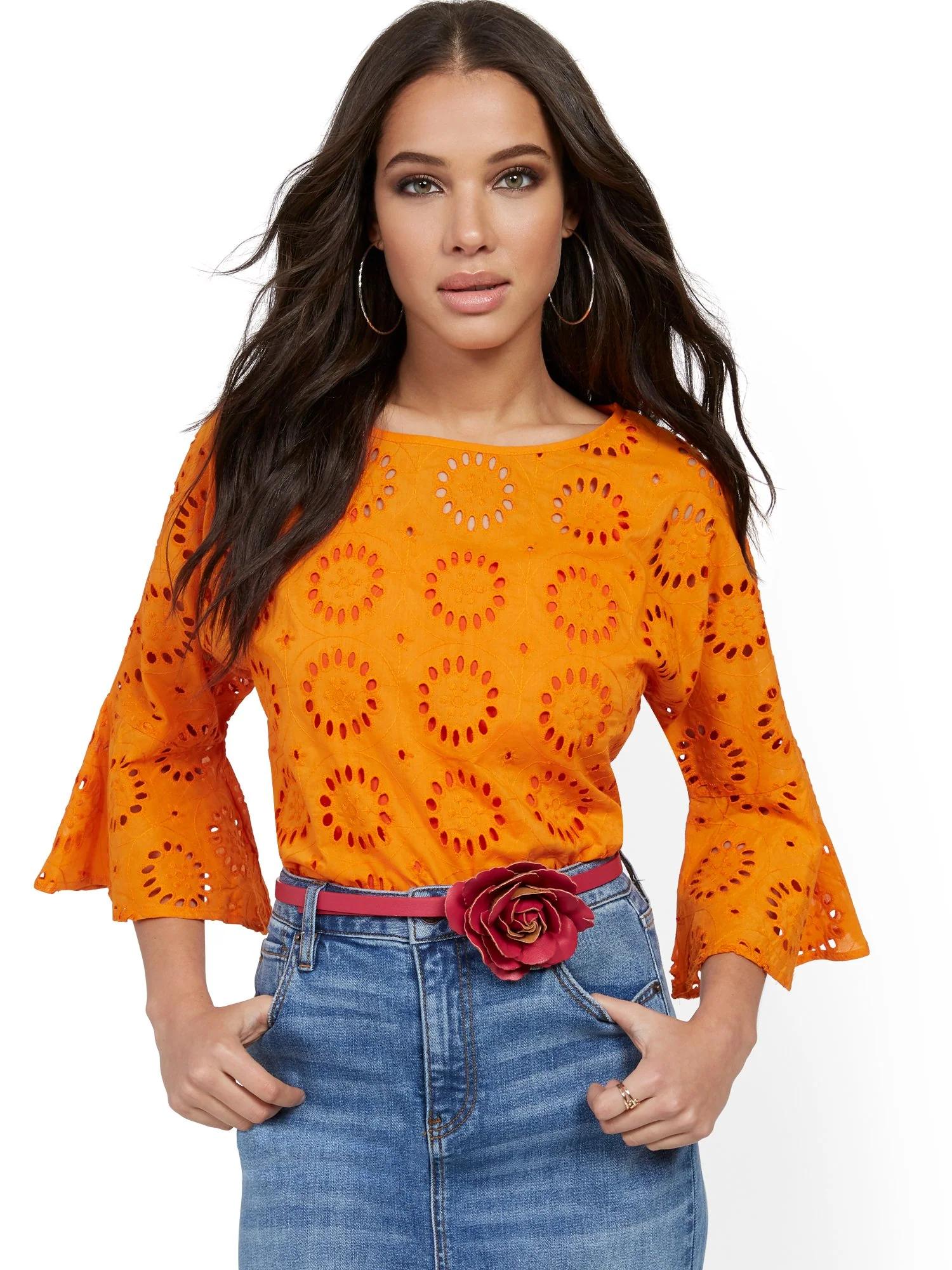 Eyelet Bell-Sleeve Blouse - Image 12