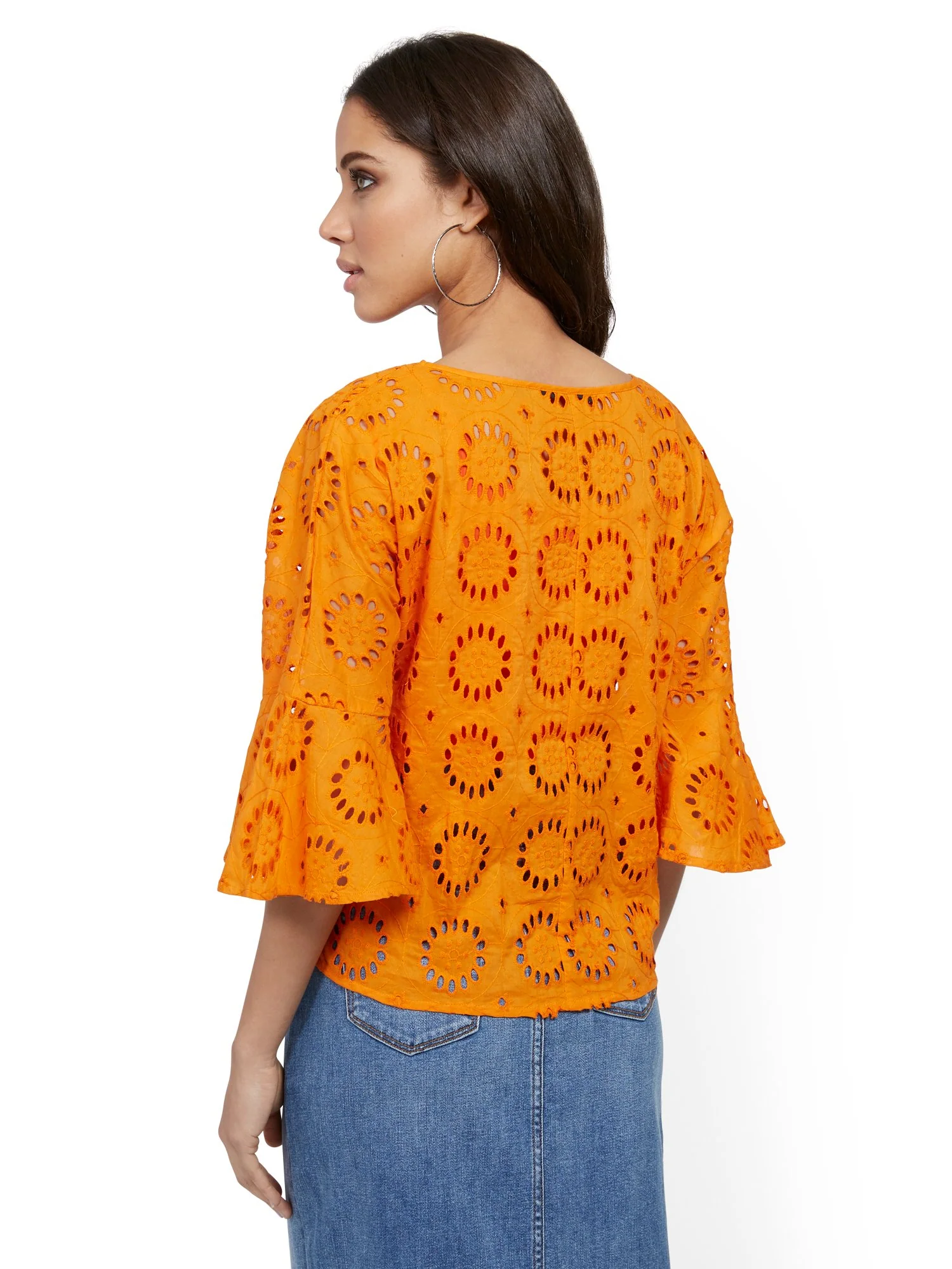 Eyelet Bell-Sleeve Blouse - Image 13