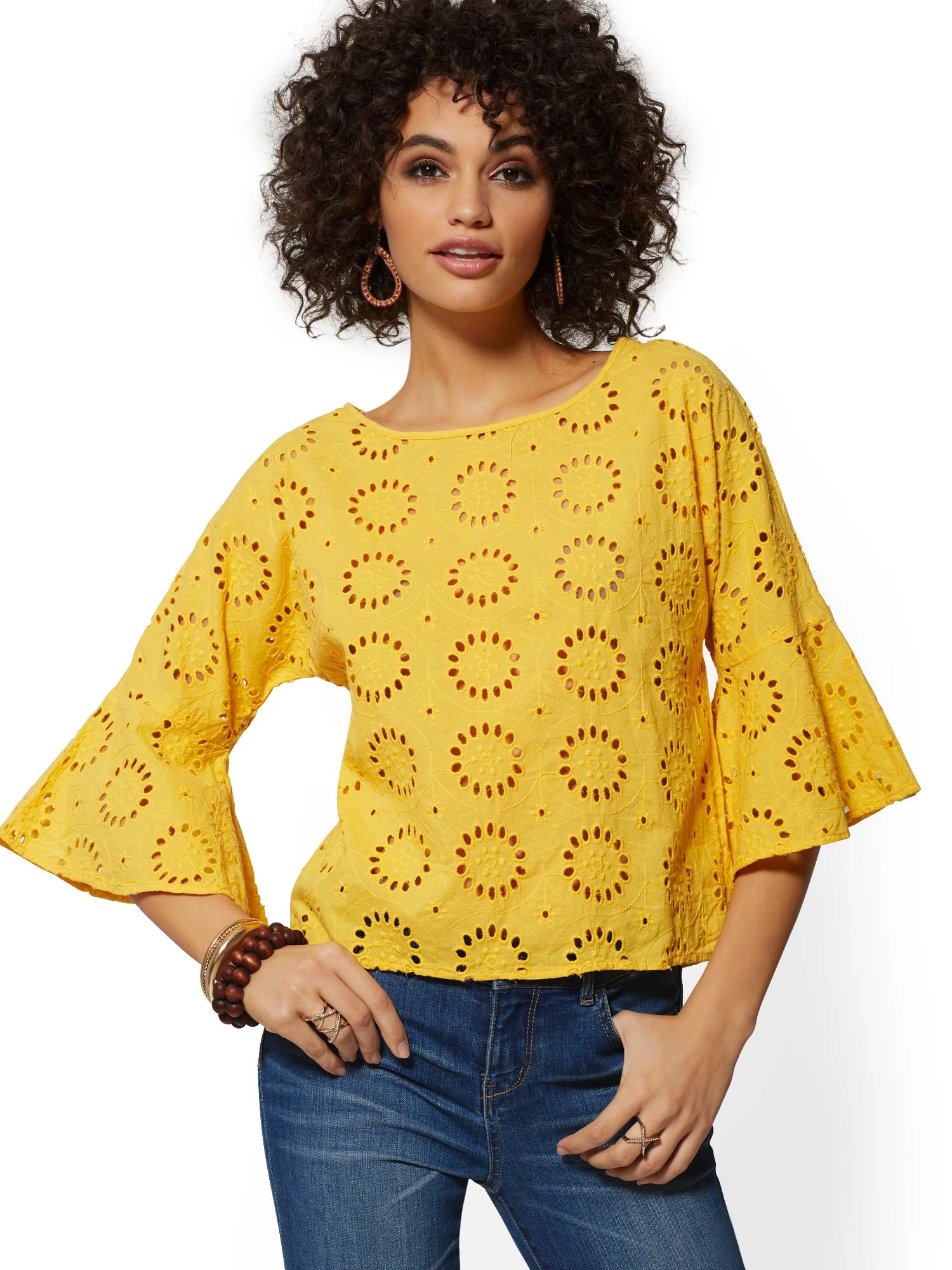 Eyelet Bell-Sleeve Blouse - Image 7