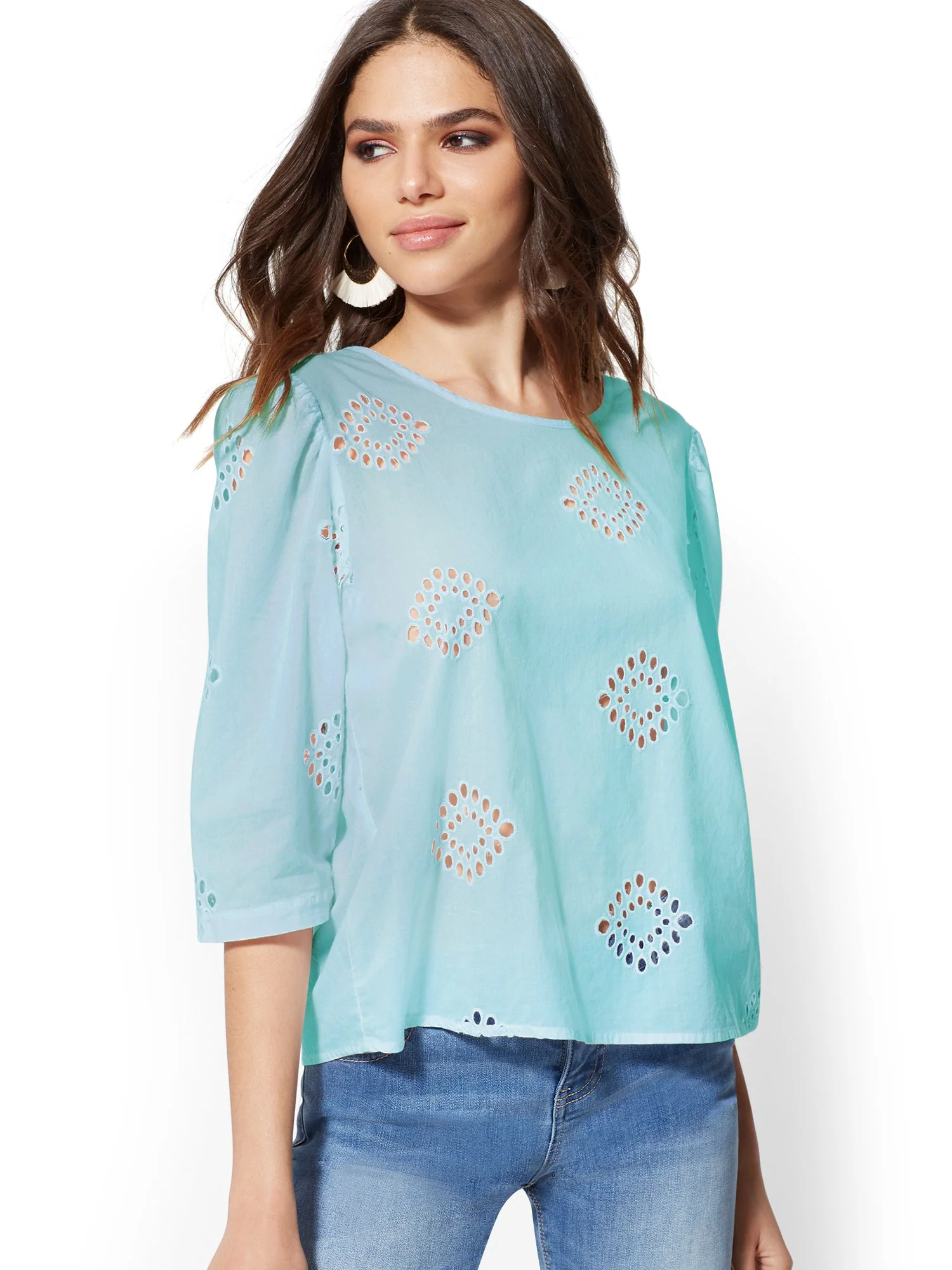 Eyelet Button-Back Shirt - Image 5