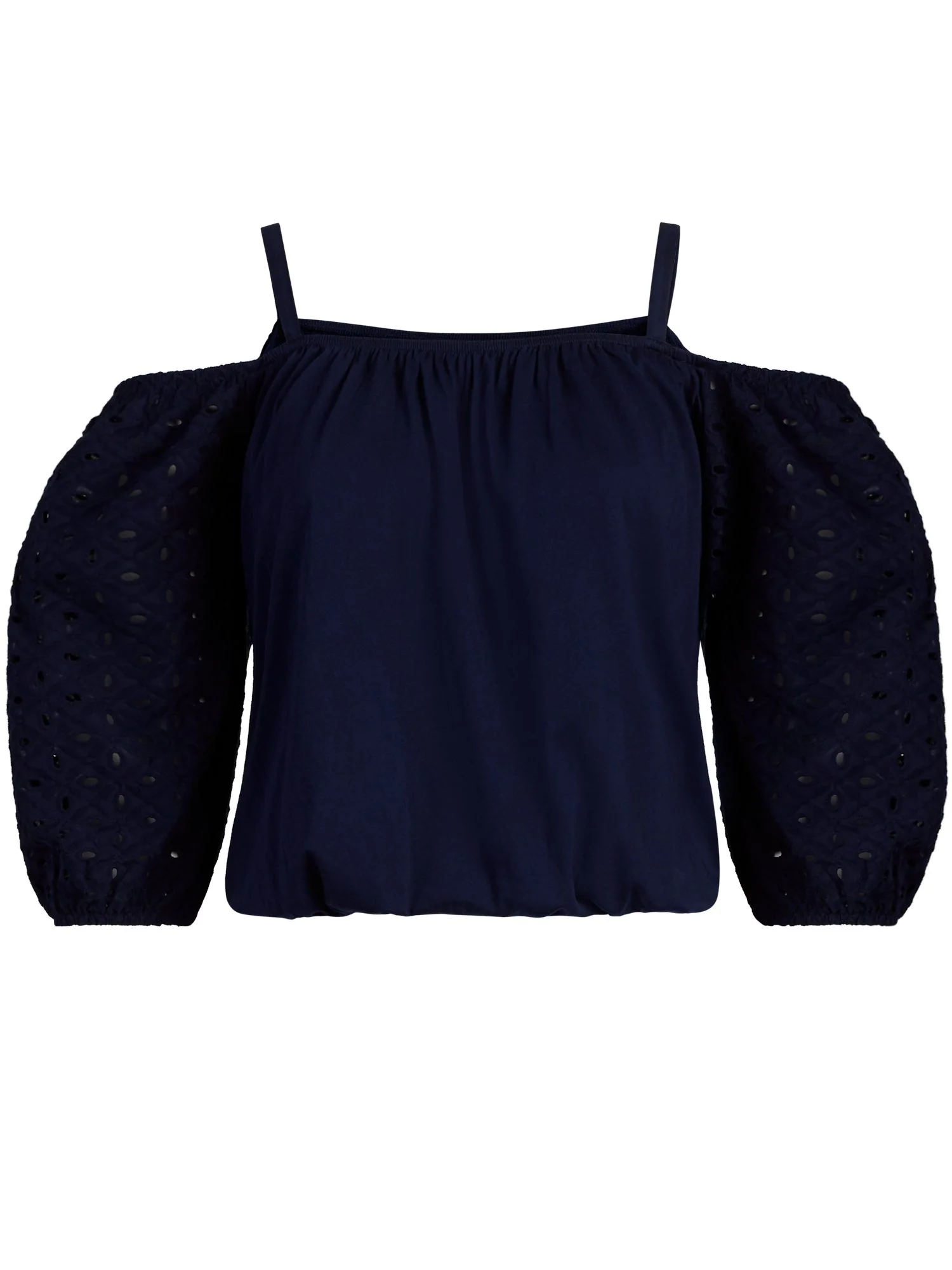 Eyelet Sleeve Off-The-Shoulder Top - Image 2
