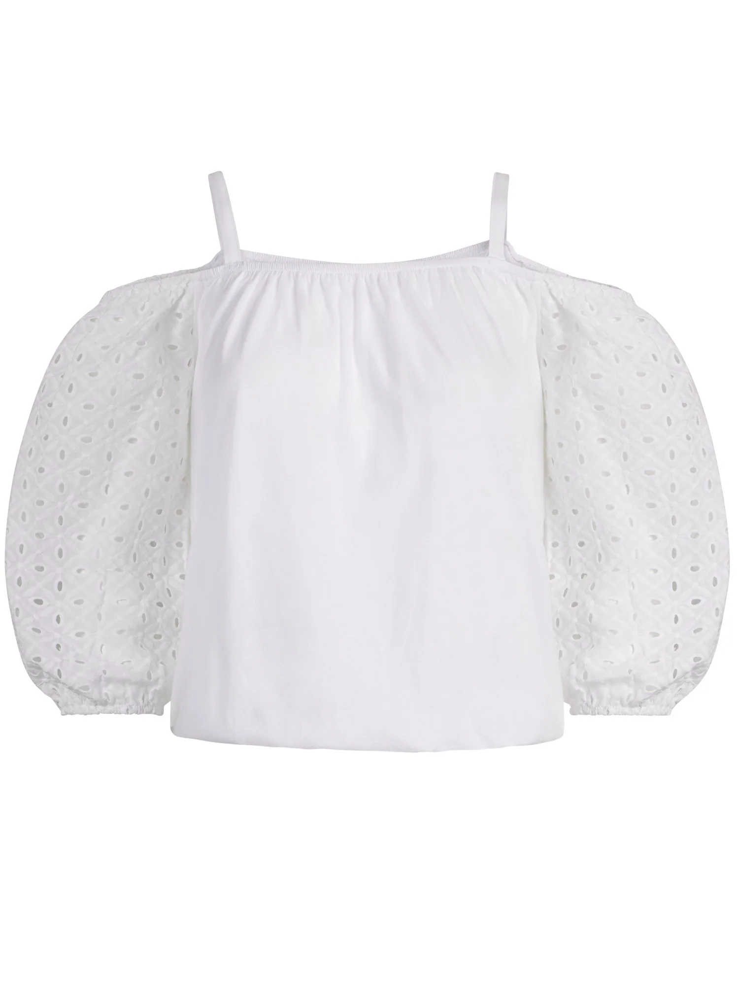 Eyelet Sleeve Off-The-Shoulder Top - Image 4