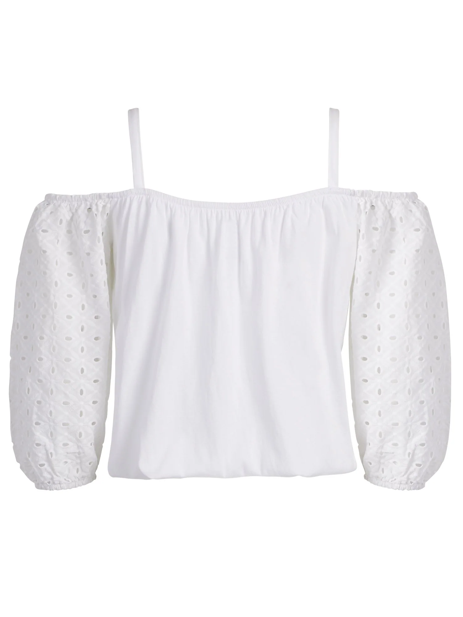 Eyelet Sleeve Off-The-Shoulder Top - Image 6