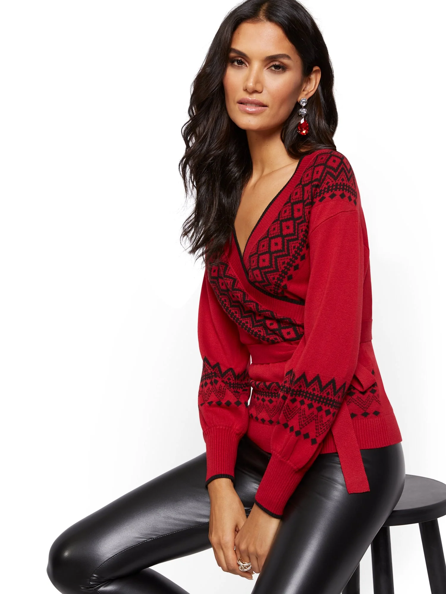 Fair Isle Wrap Sweater - Image 5
