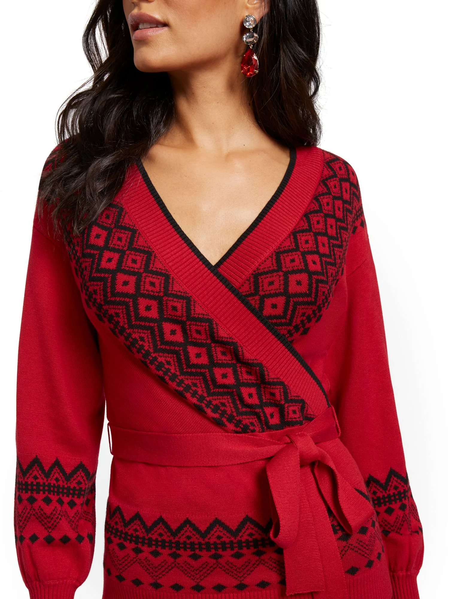 Fair Isle Wrap Sweater - Image 7