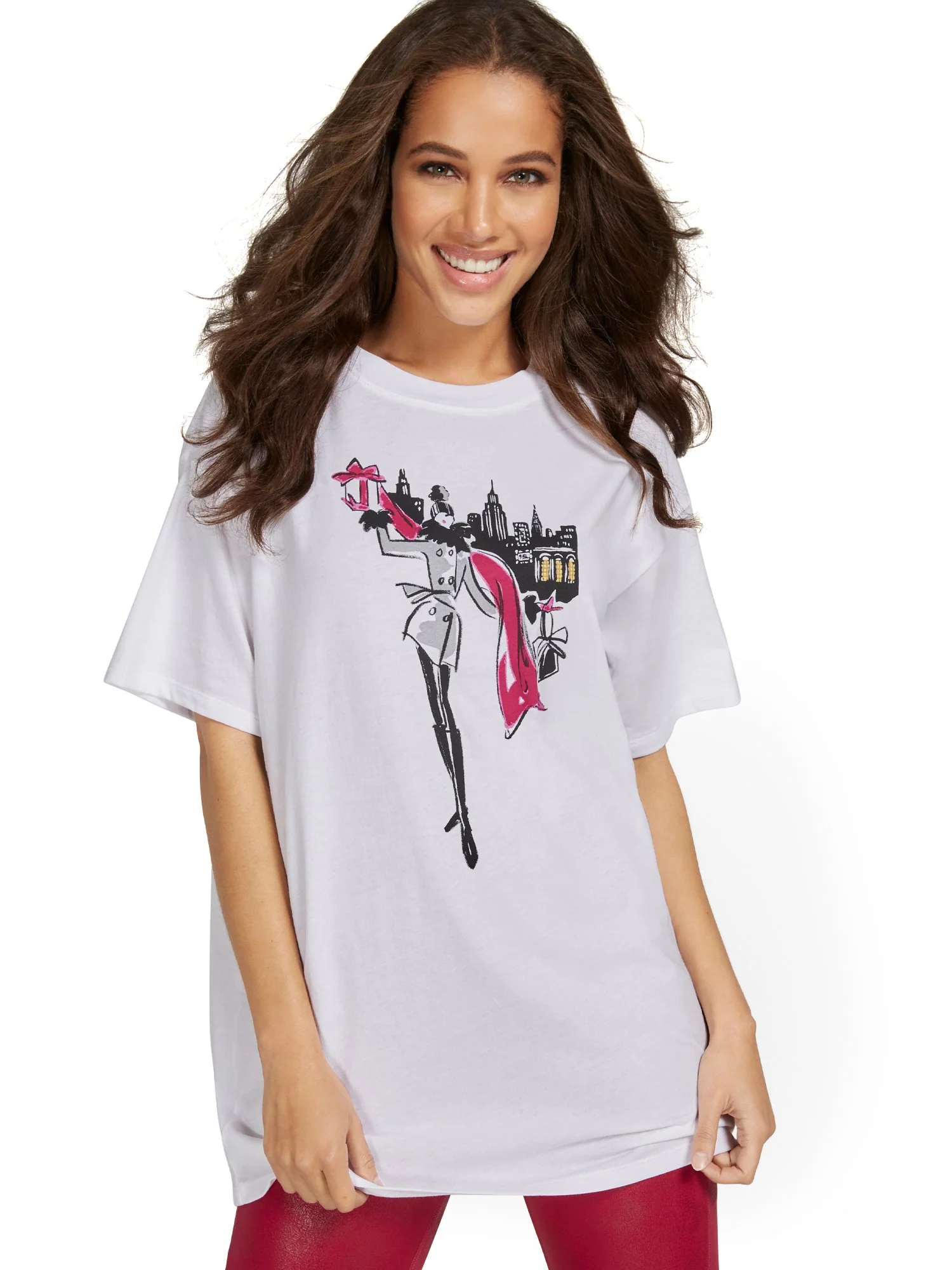 Fashionista Oversized Graphic Tee - Image 2