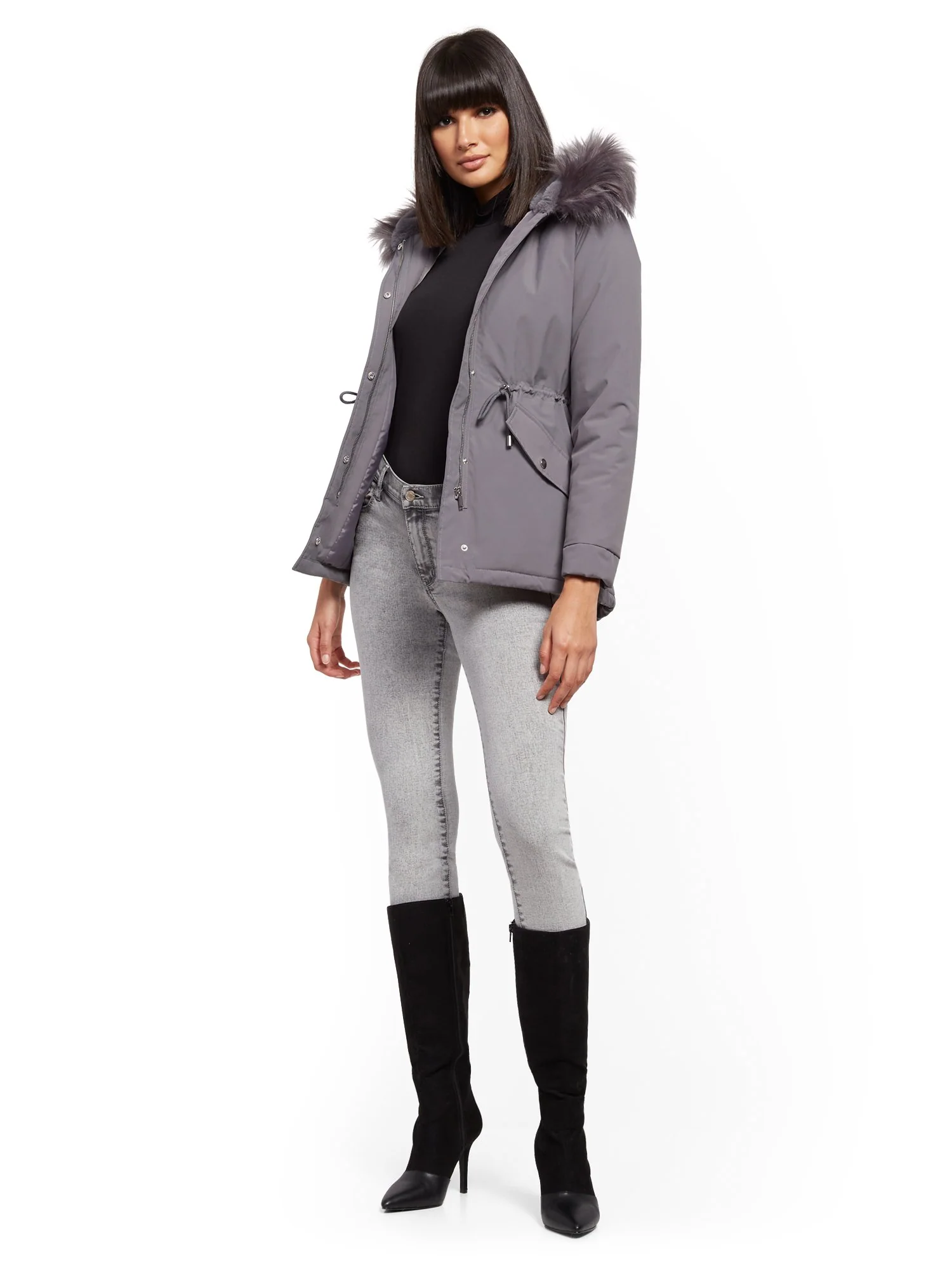 Faux-Fur Trim Hooded Anorak Jacket - Image 13