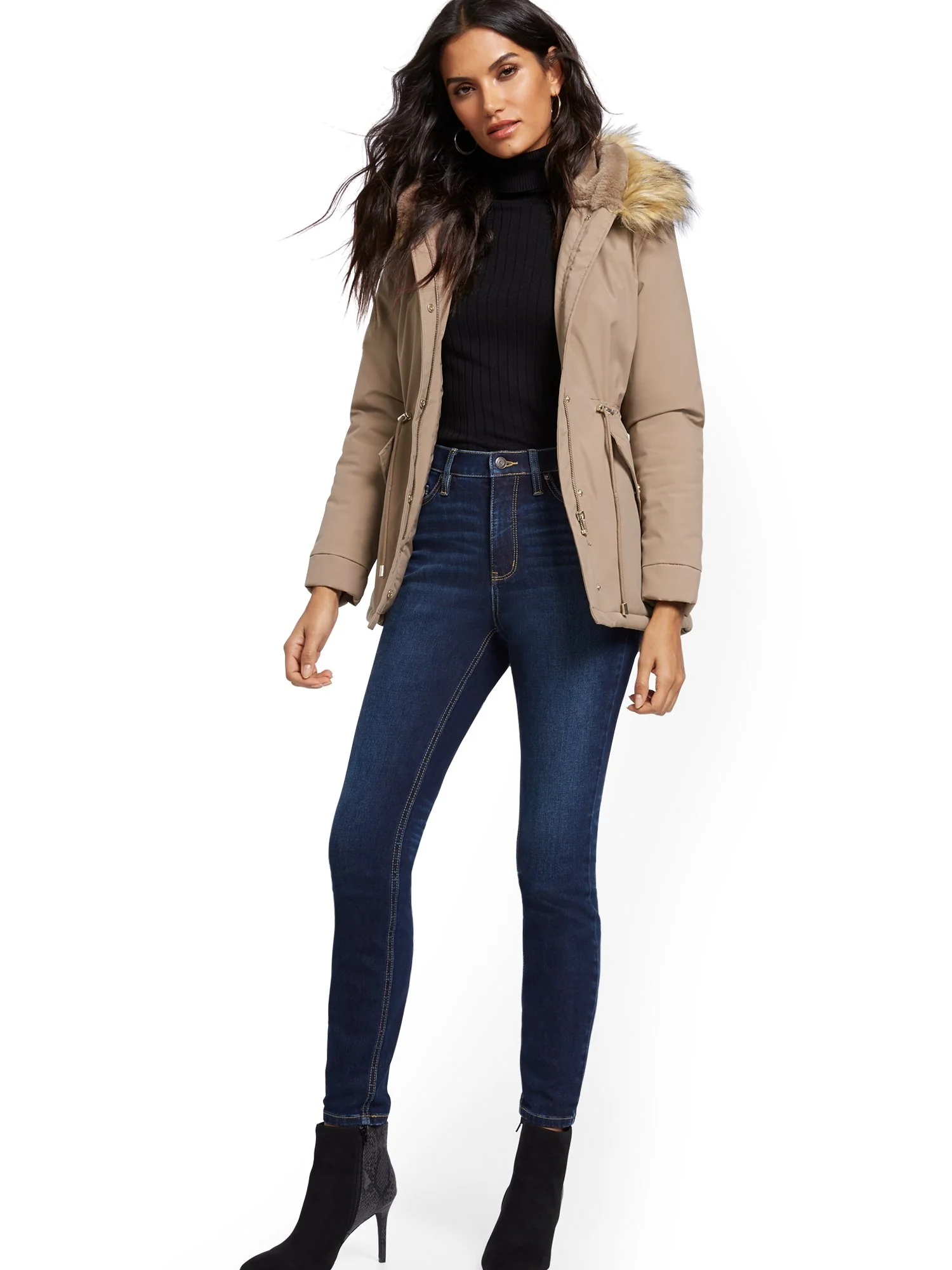 Faux-Fur Trim Hooded Anorak Jacket - Image 8