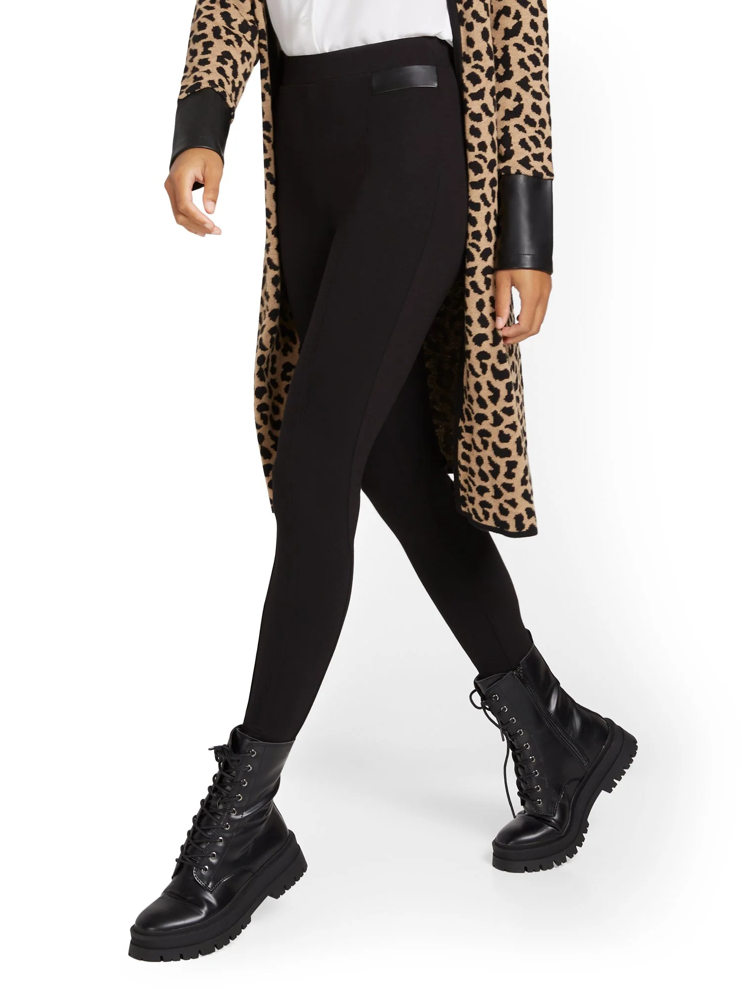 Faux-Leather Accent Legging - Image 2