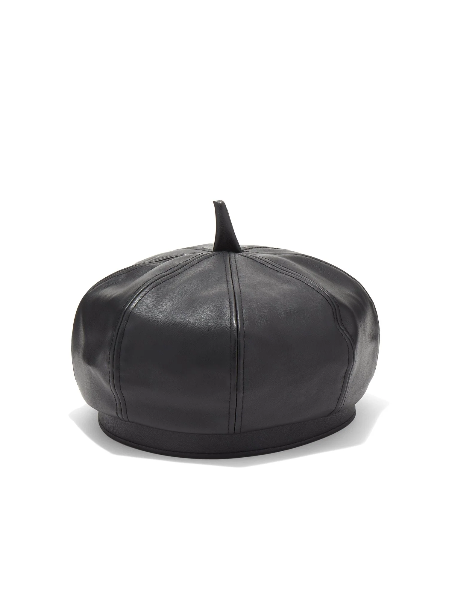 Faux-Leather Beret Hat - Image 3