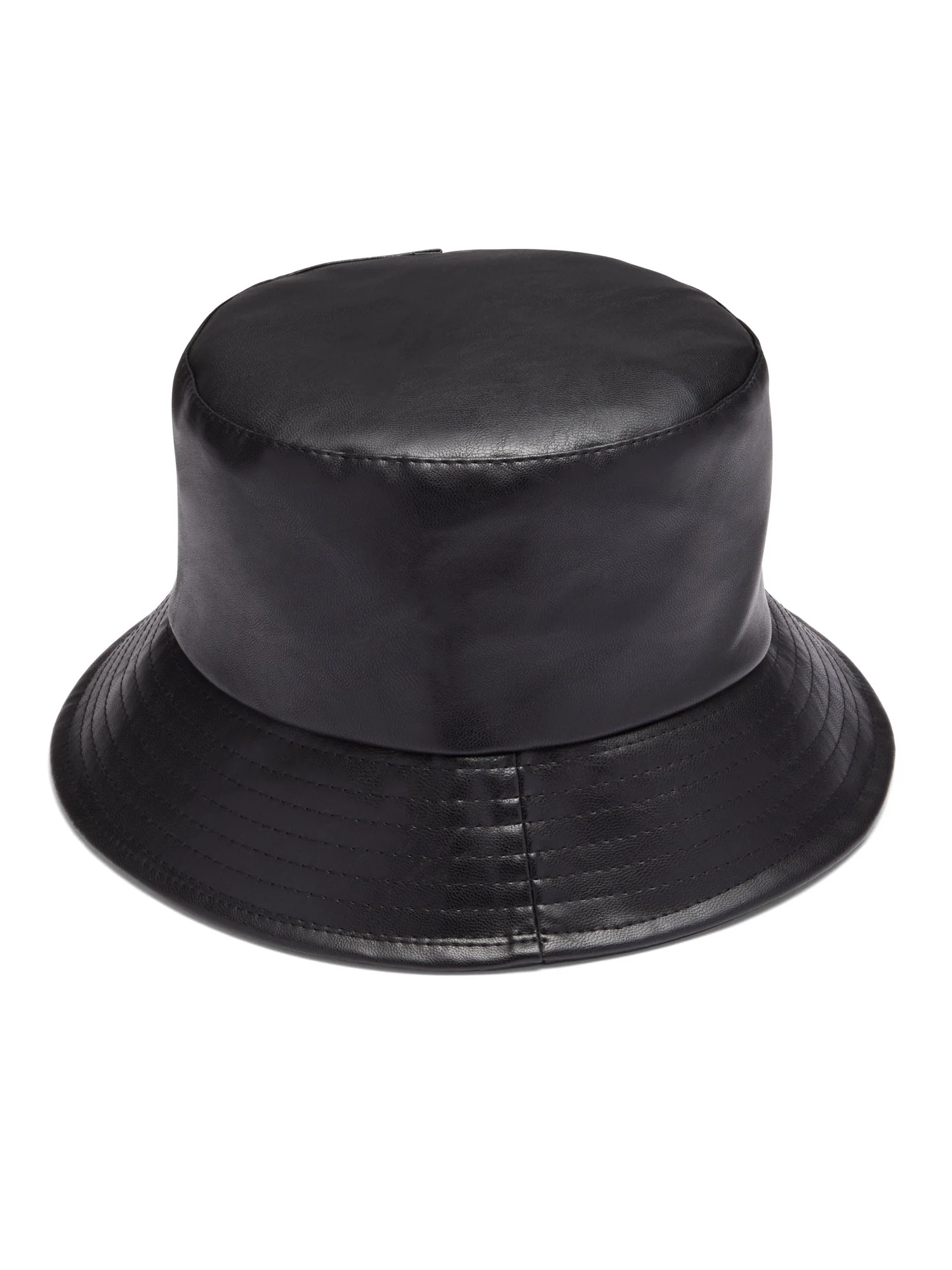 Faux-Leather Bucket Hat