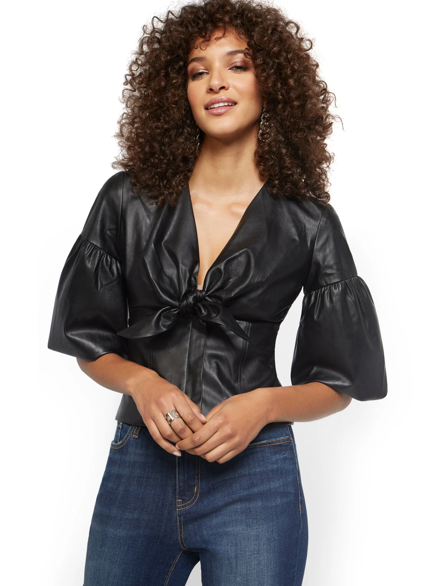 Faux-Leather Corset Top