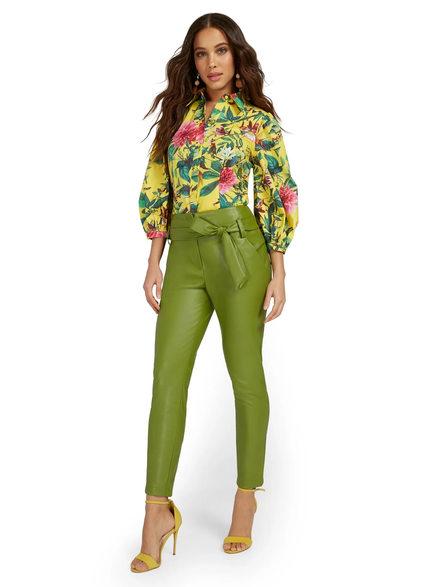 Faux-Leather Madie Paperbag Ankle Pant - Image 17