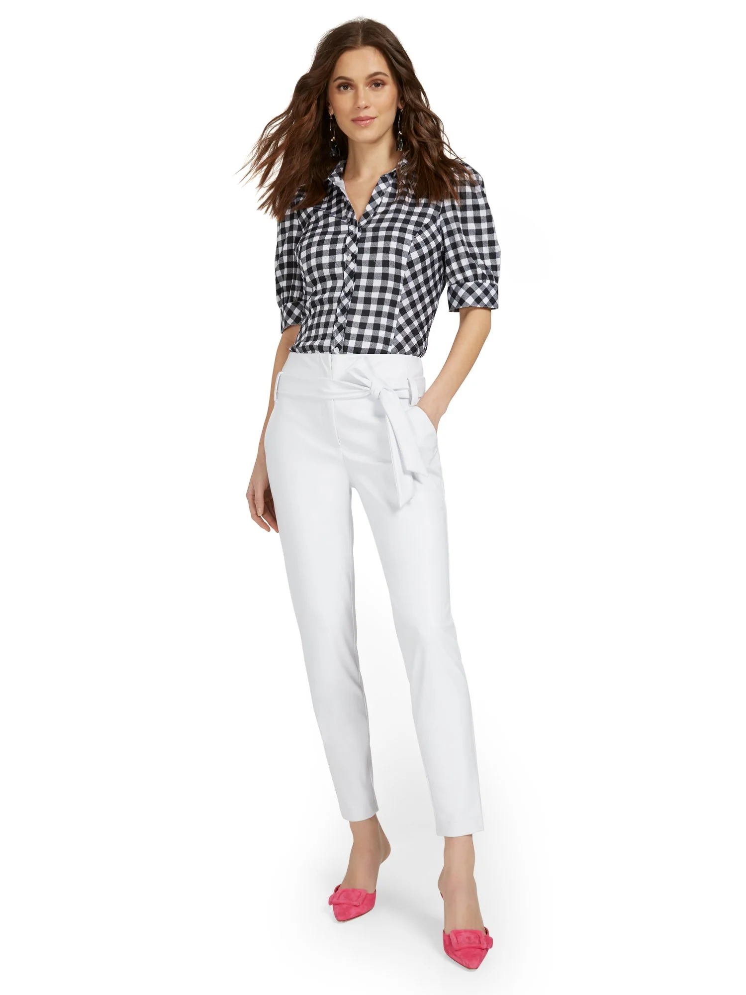 Faux-Leather Madie Paperbag Ankle Pant - Image 3