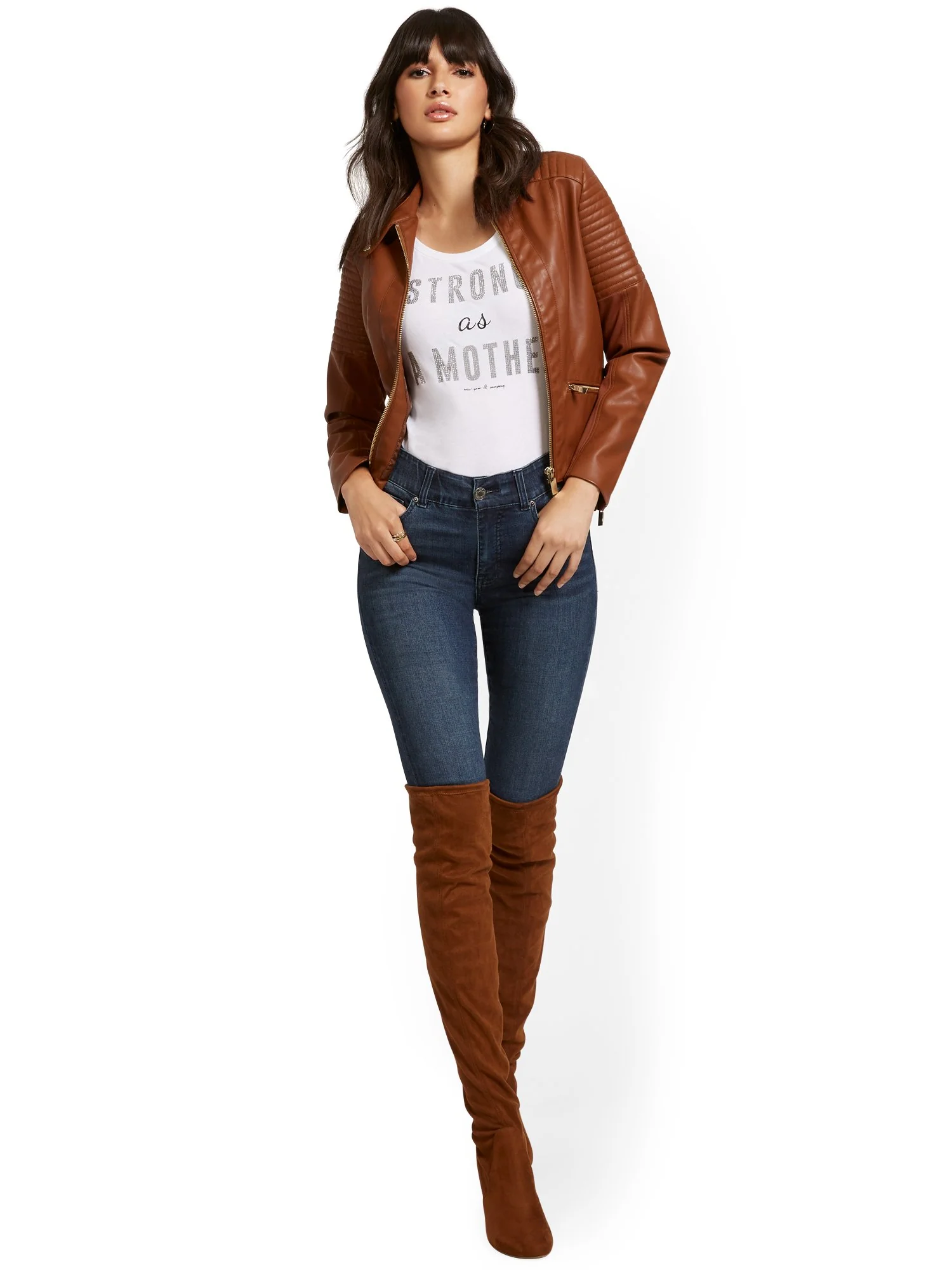 Faux-Leather Moto Jacket - Image 14