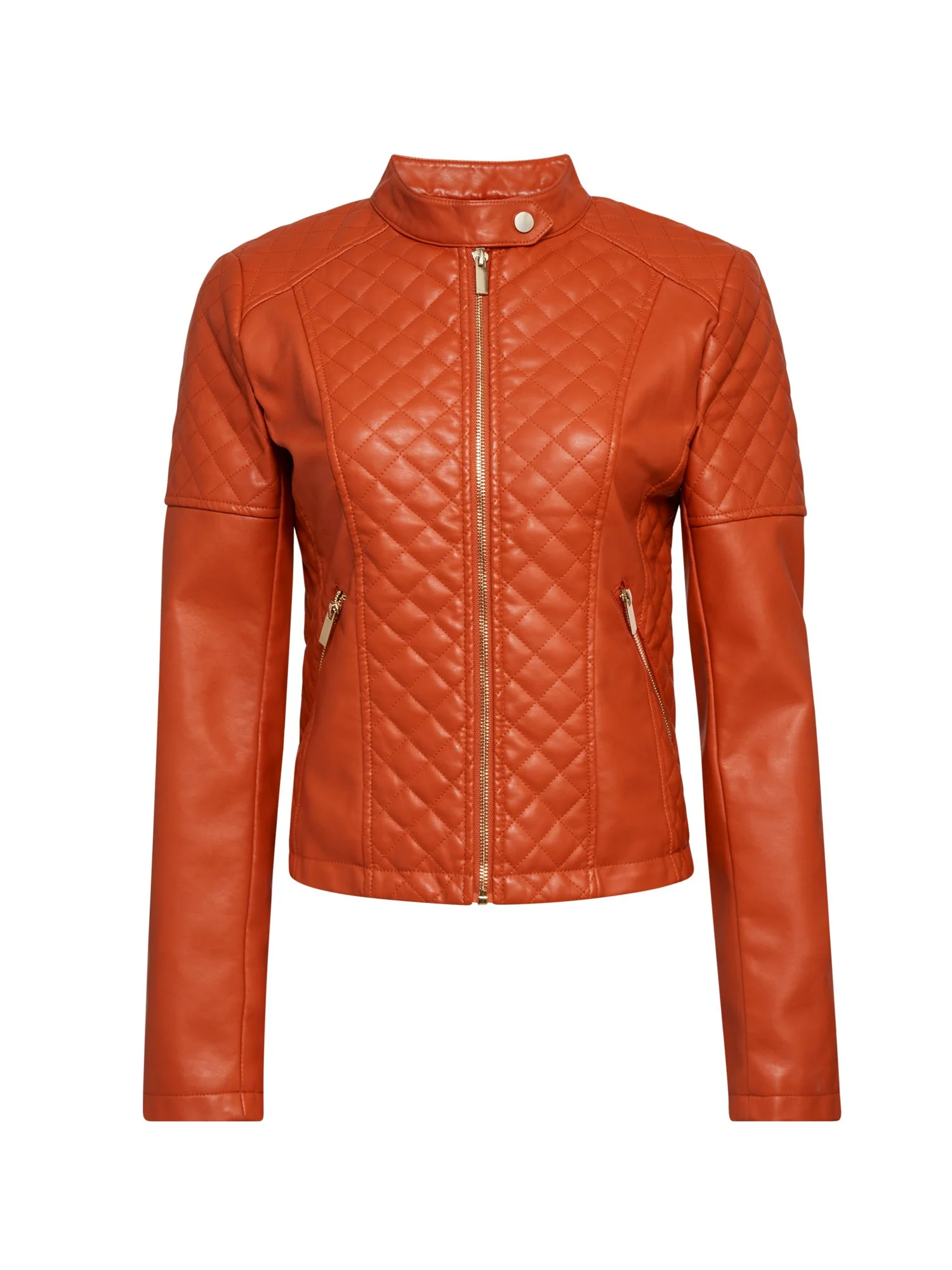 Faux-Leather Quilted Jacket - Image 35