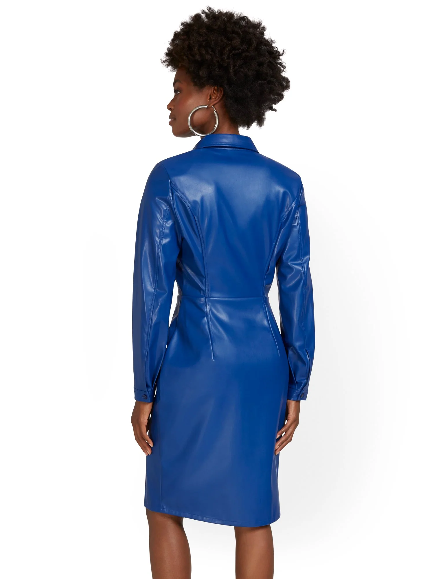 Faux-Leather Sheath Dress - Image 3