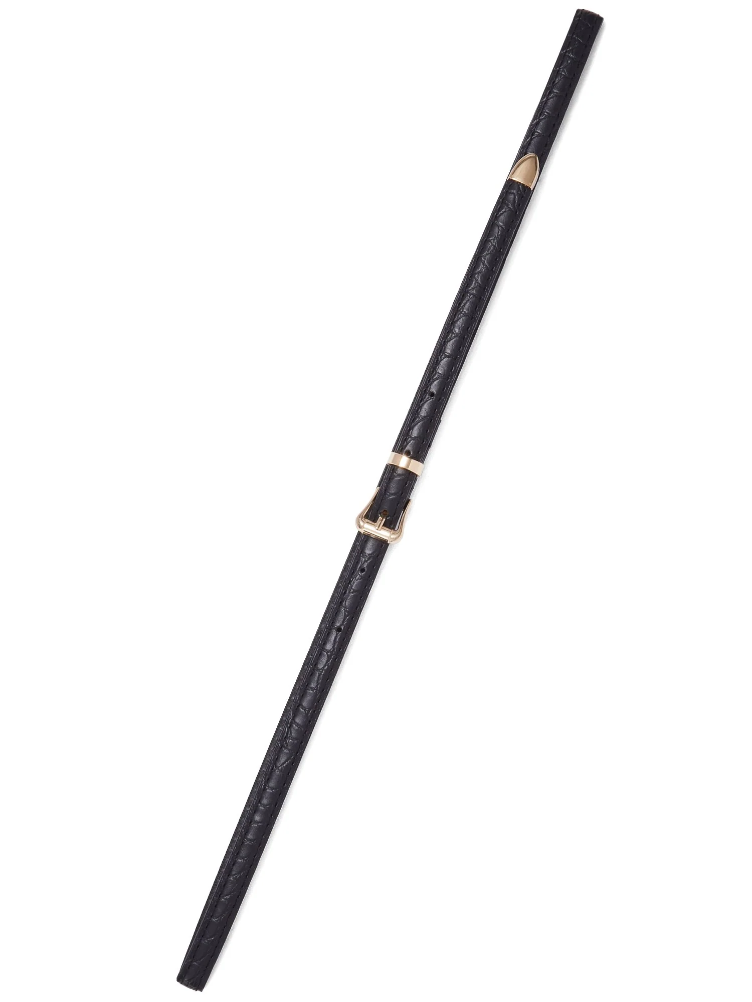 Faux-Leather Skinny Belt
