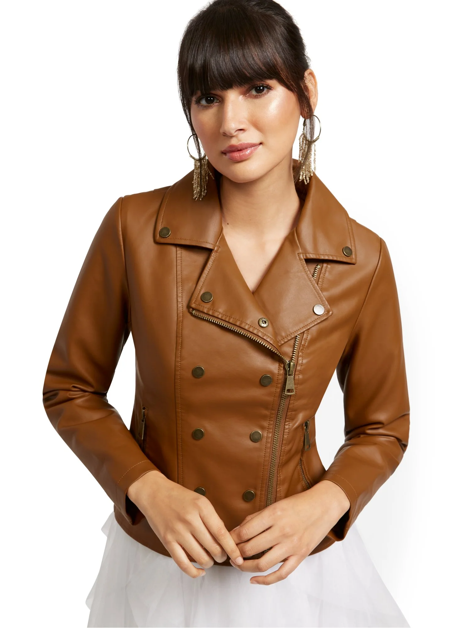 Faux-Leather Snap Moto Jacket - Image 13