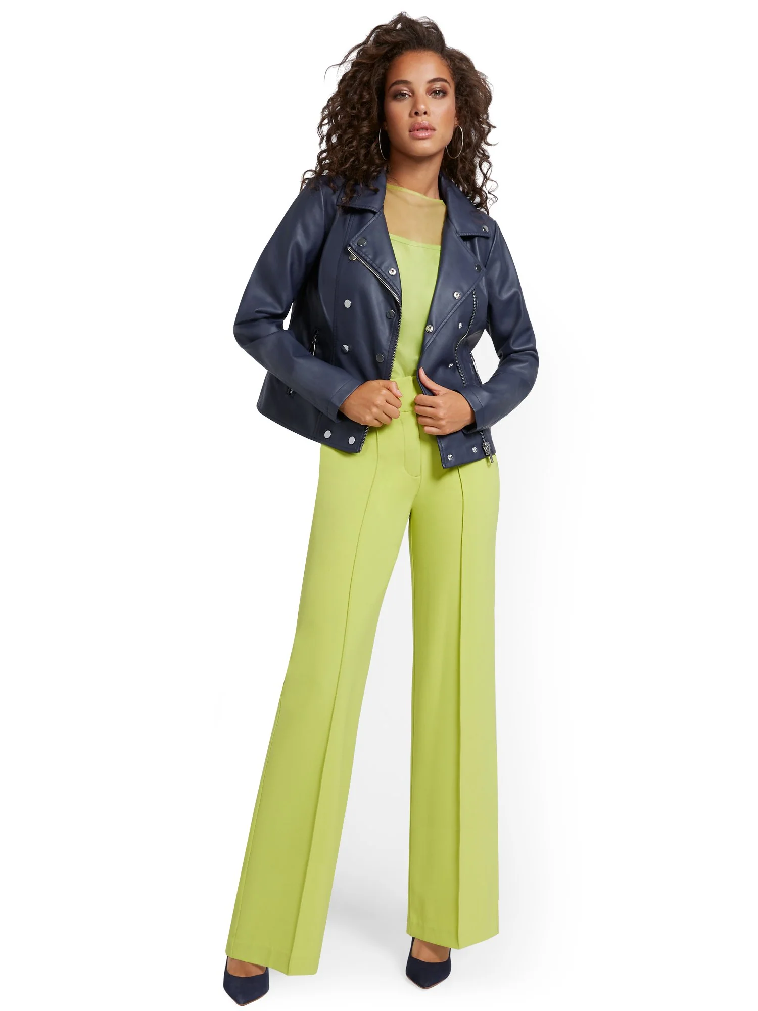Faux-Leather Snap Moto Jacket - Image 4