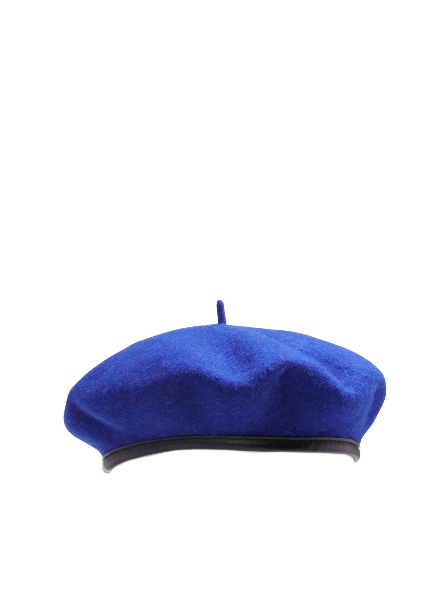 Faux-Leather Trim Beret - Image 5