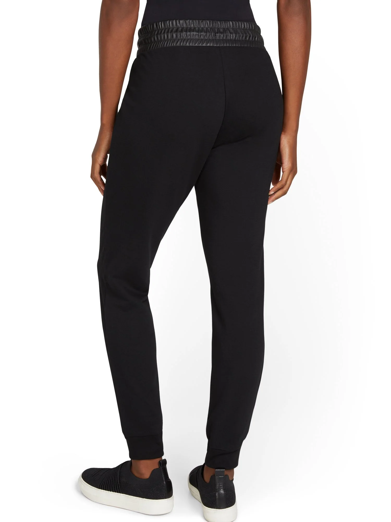 Faux-Leather Trim French Terry Jogger Pant - Image 3
