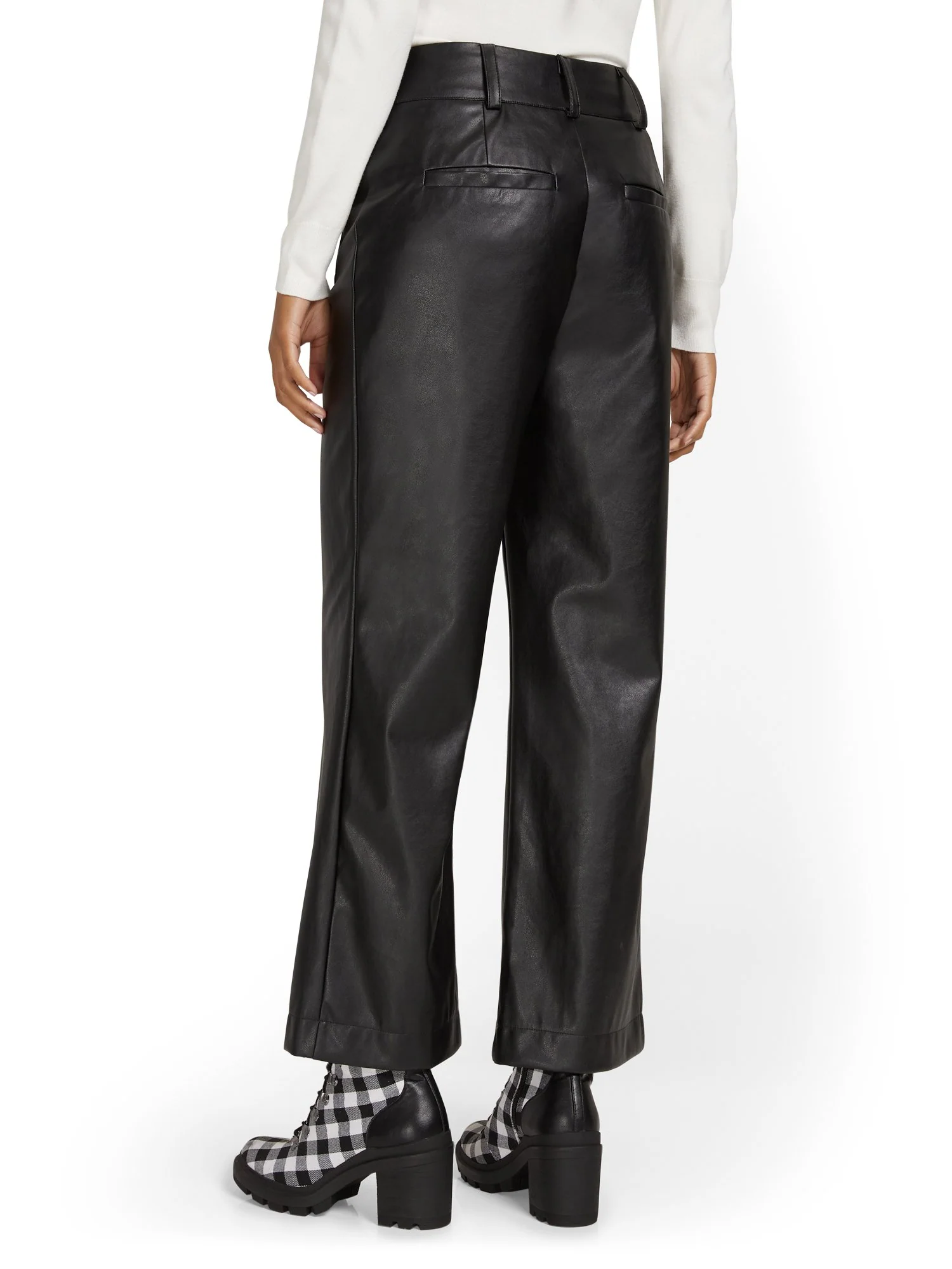 Faux-Leather Wide-Leg Capri Pant - Image 3