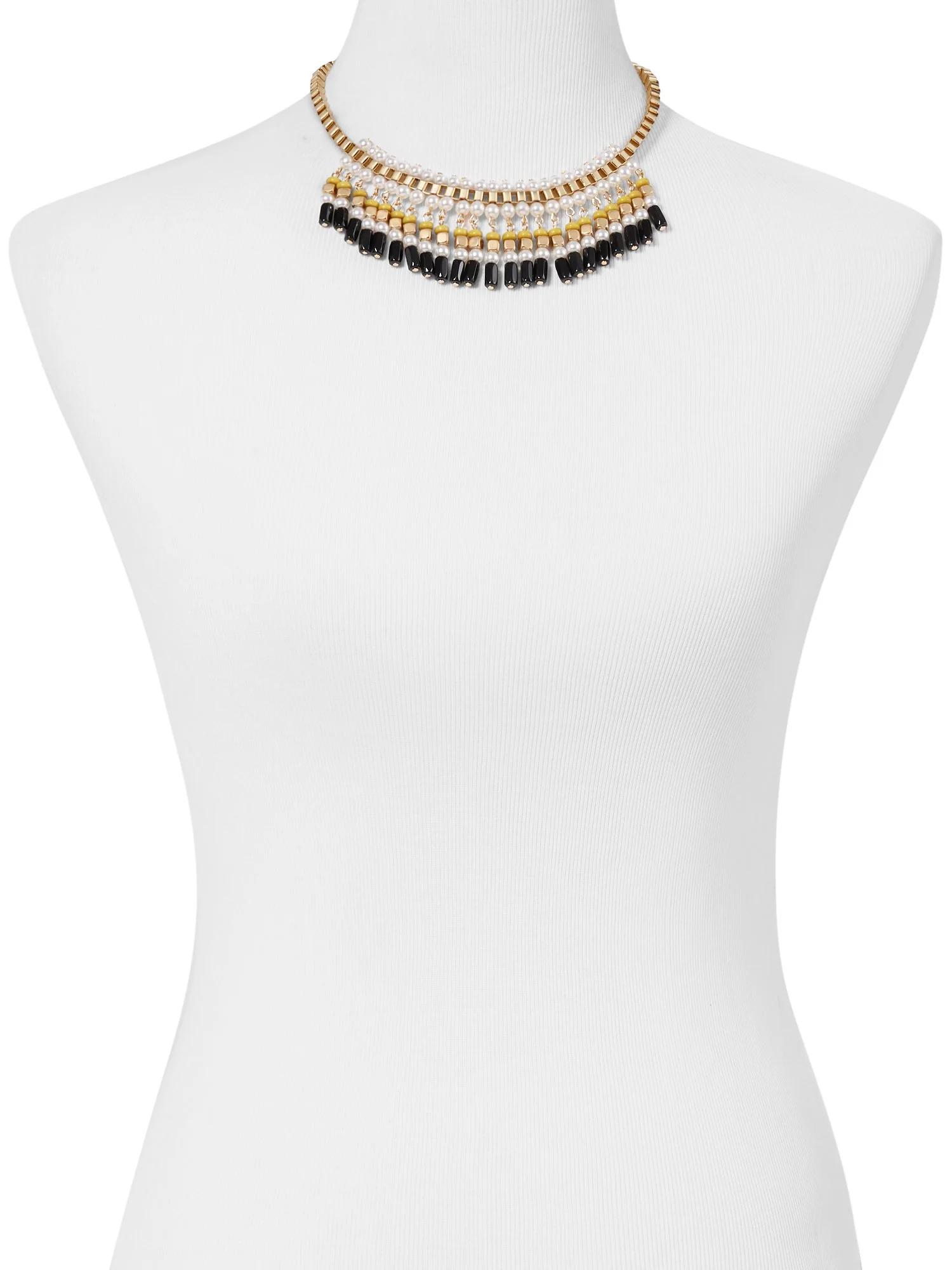 Faux-Pearl Beaded Collar Necklace - Image 2