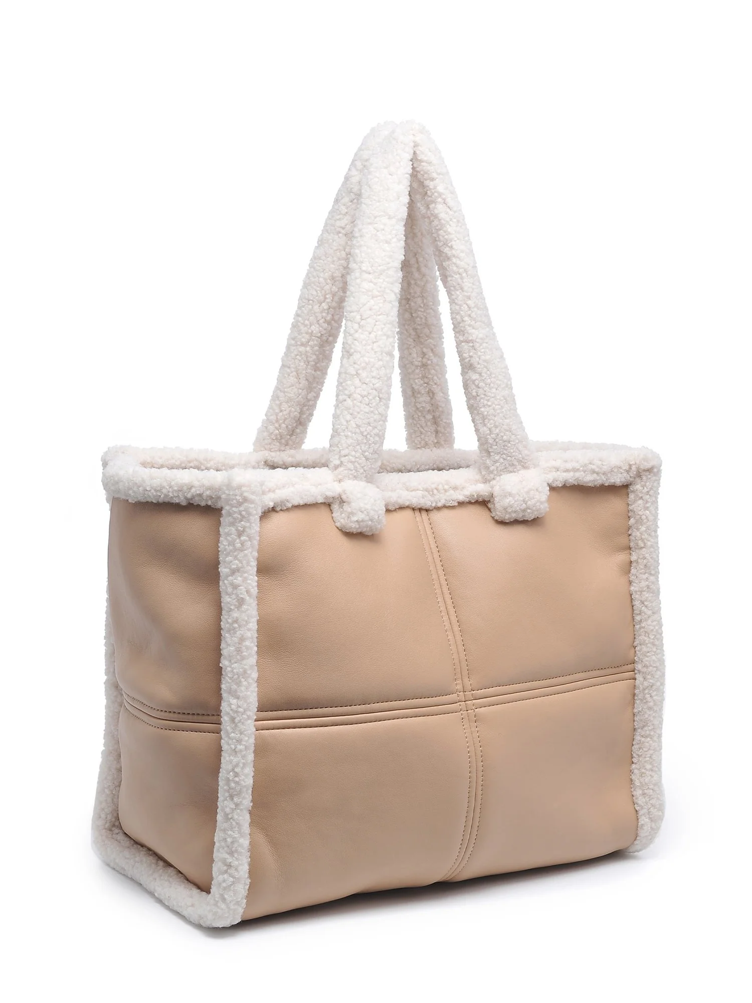 Urban Expressions Faux Shearling Trim Tote Bag - Brands We Love - Image 4