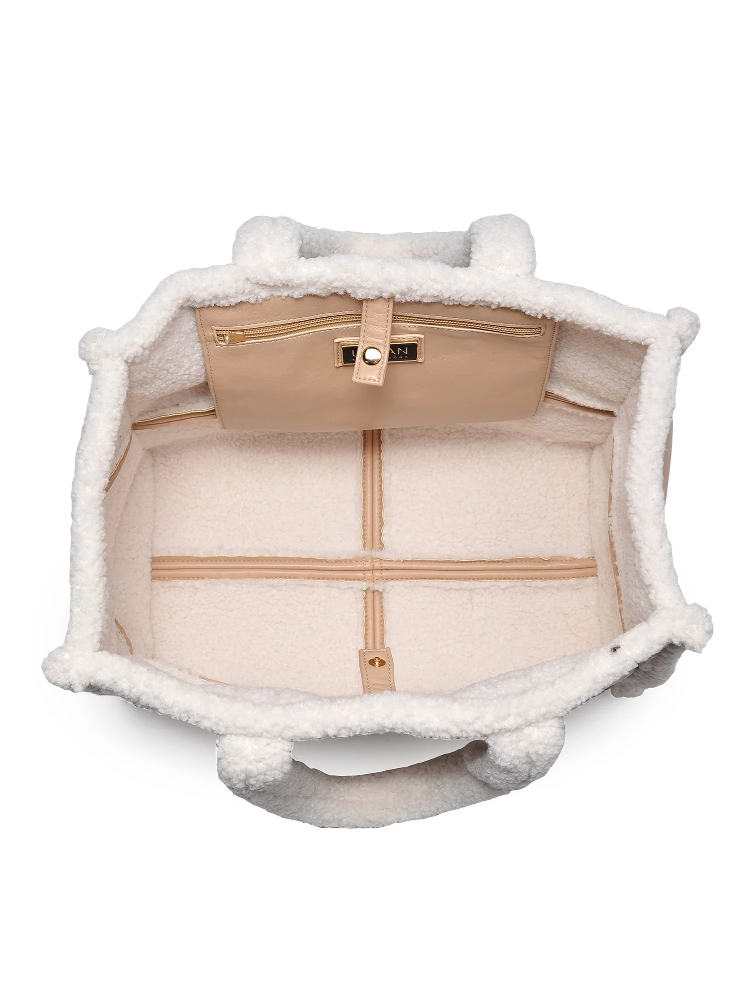 Urban Expressions Faux Shearling Trim Tote Bag - Brands We Love - Image 5