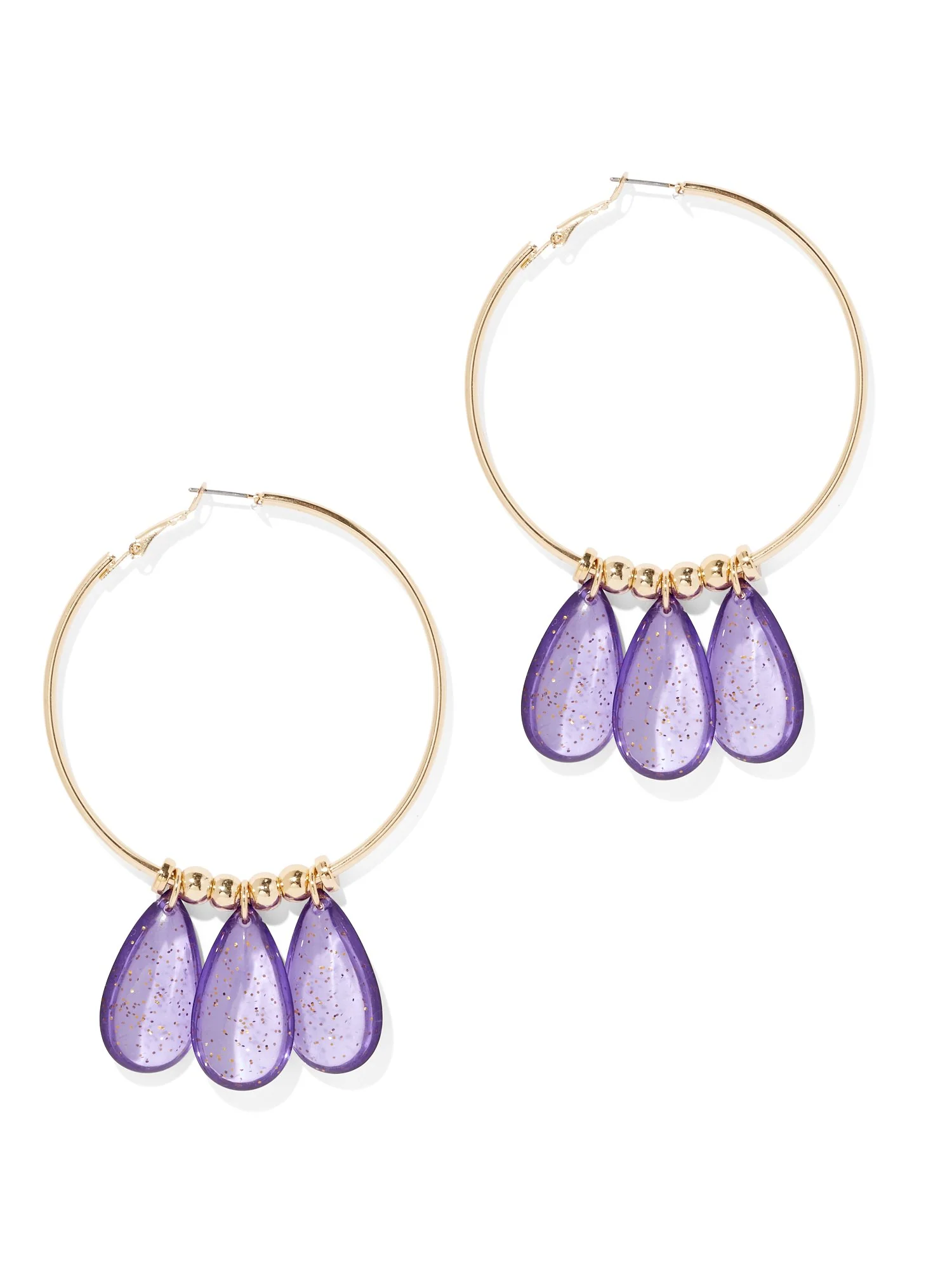 Faux-Stone Hoop Earring