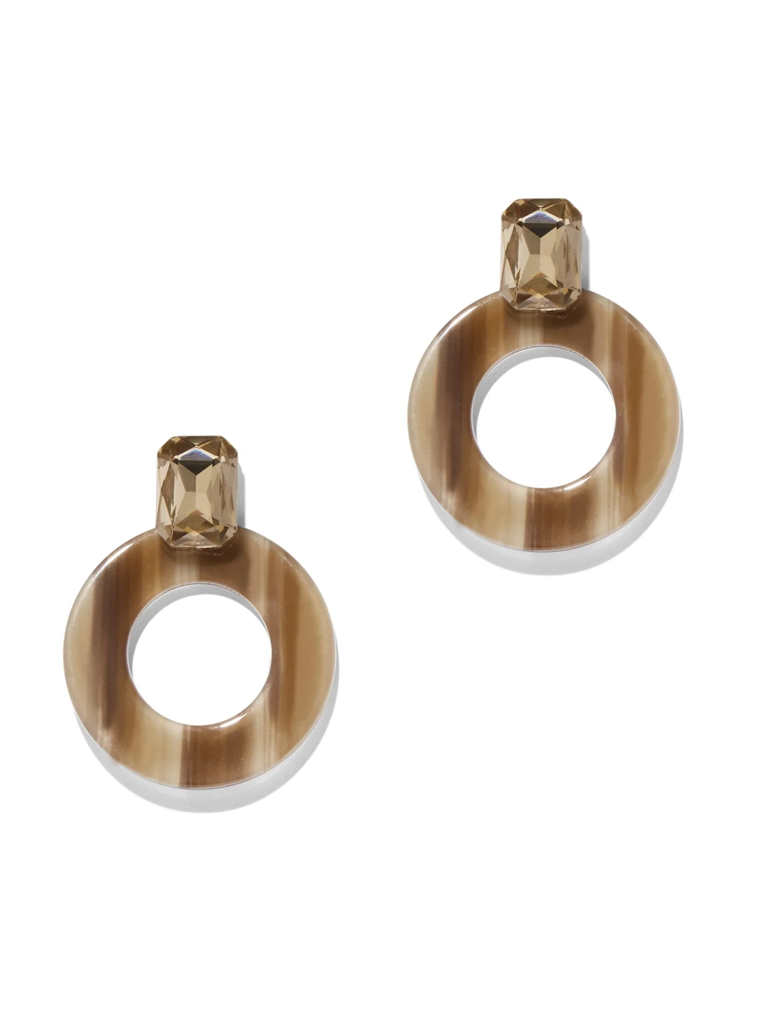 Faux-Stone & Open-Circle Drop Earring