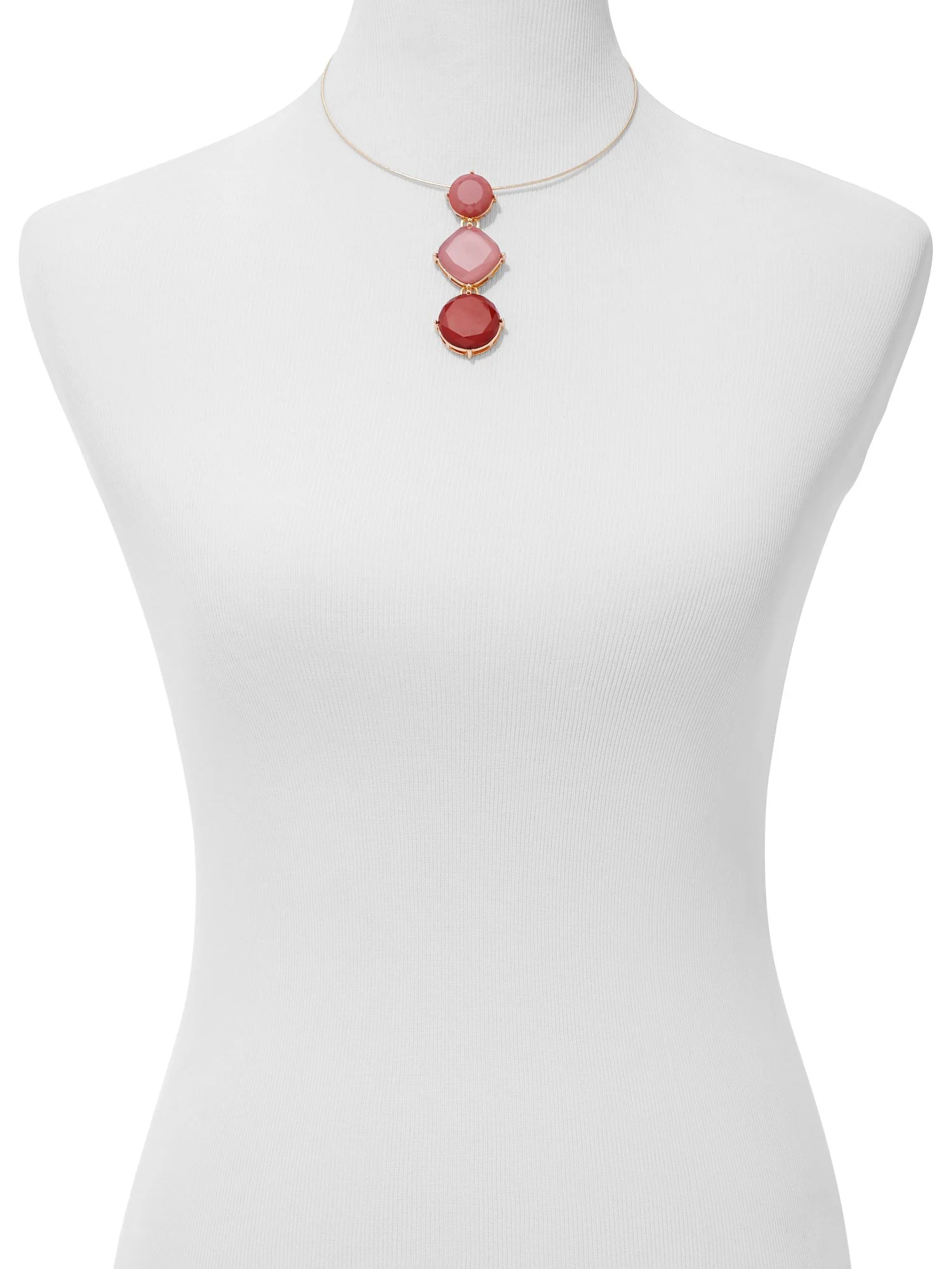 Faux-Stone Pendant Collar Necklace - Image 2