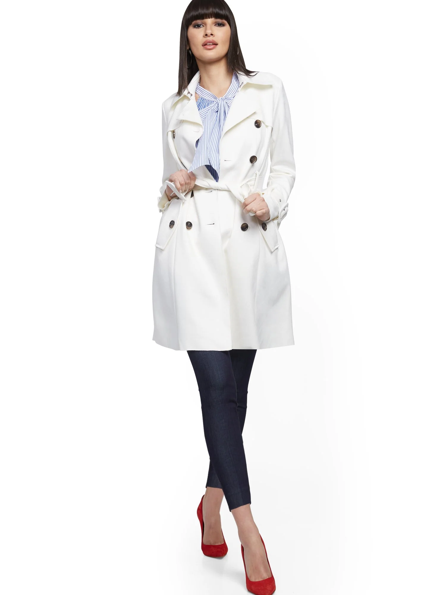 Faux-Suede Belted Trenchcoat - Image 12