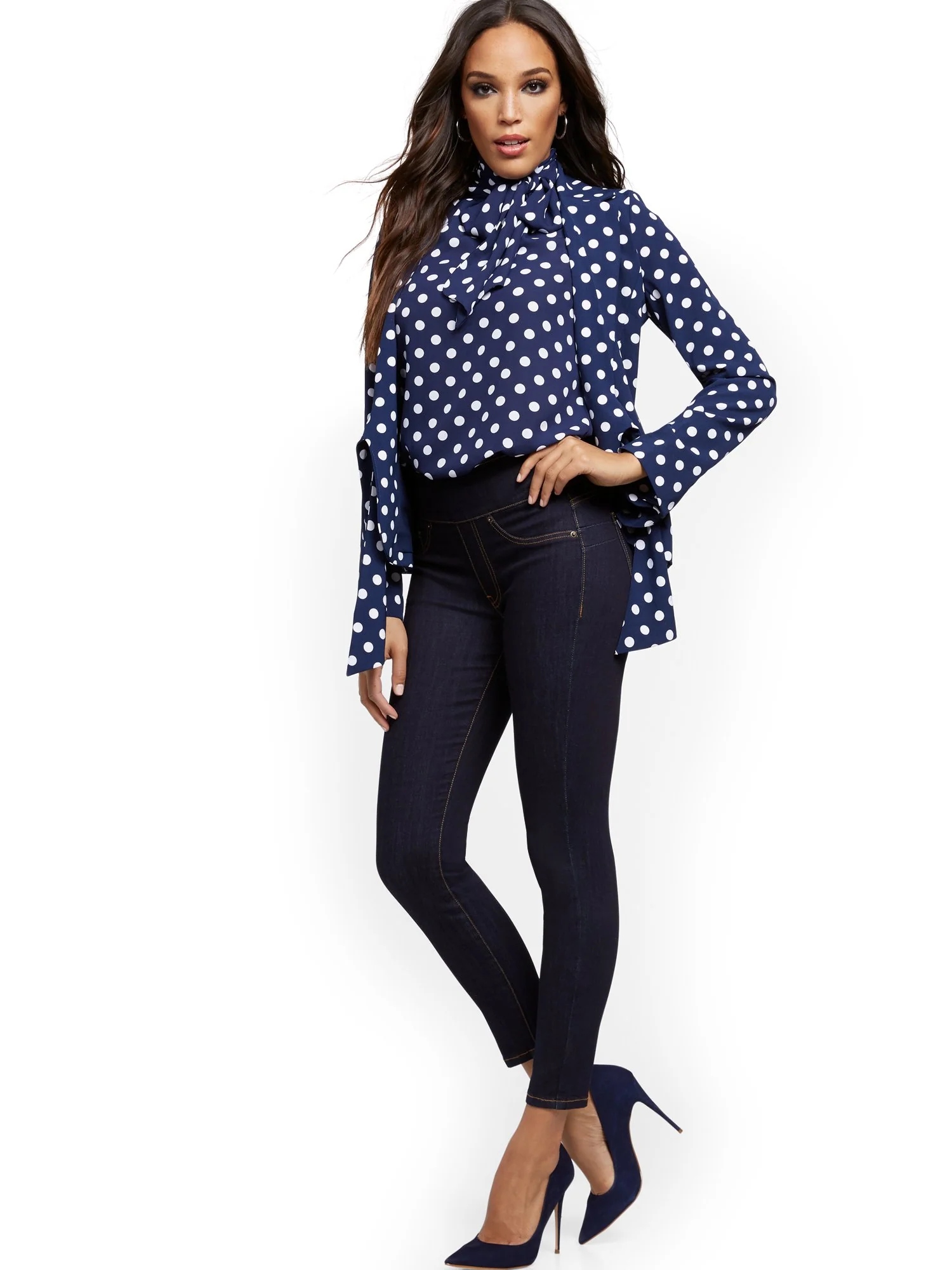 Feel Good High-Waisted No Gap Pull-On Super-Skinny Ankle Jeans - Rinse