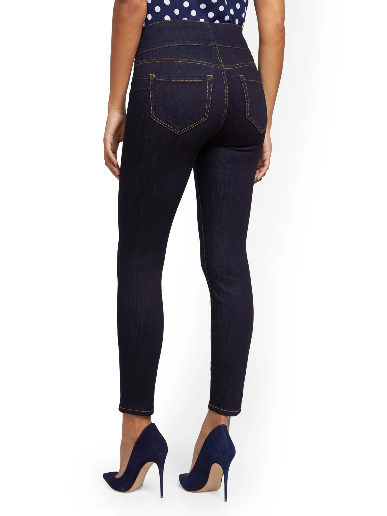 Feel Good High-Waisted No Gap Pull-On Super-Skinny Ankle Jeans - Rinse - Image 3
