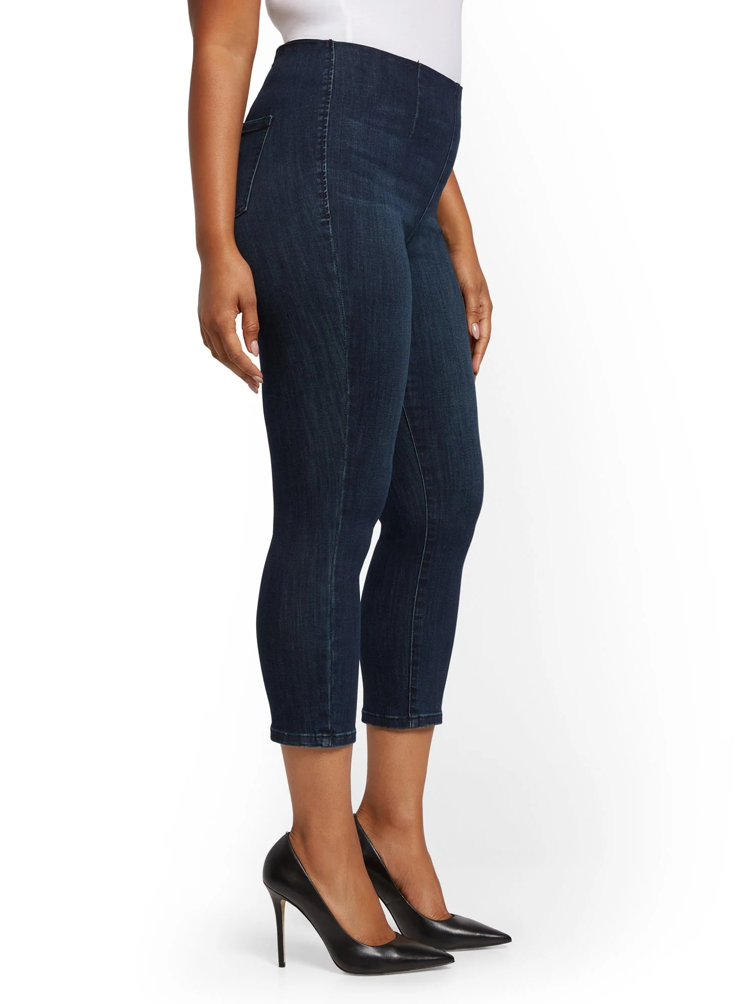 Feel Good High-Waisted No Gap Pull-On Super-Skinny Capri Jeans - Foxy Blue - Image 8