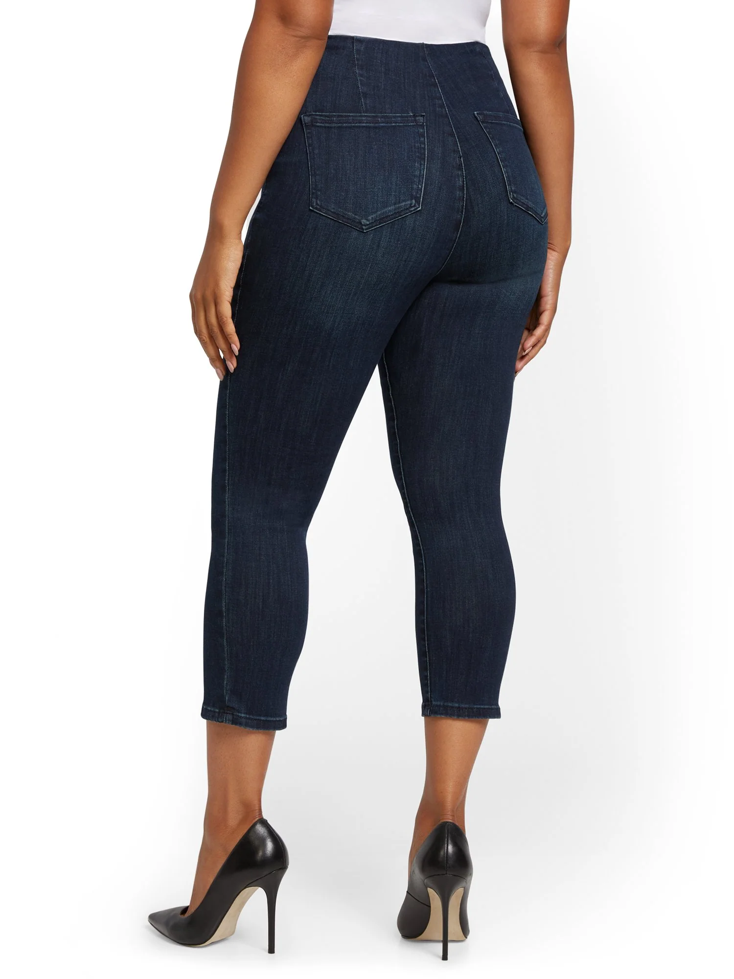 Feel Good High-Waisted No Gap Pull-On Super-Skinny Capri Jeans - Foxy Blue - Image 9