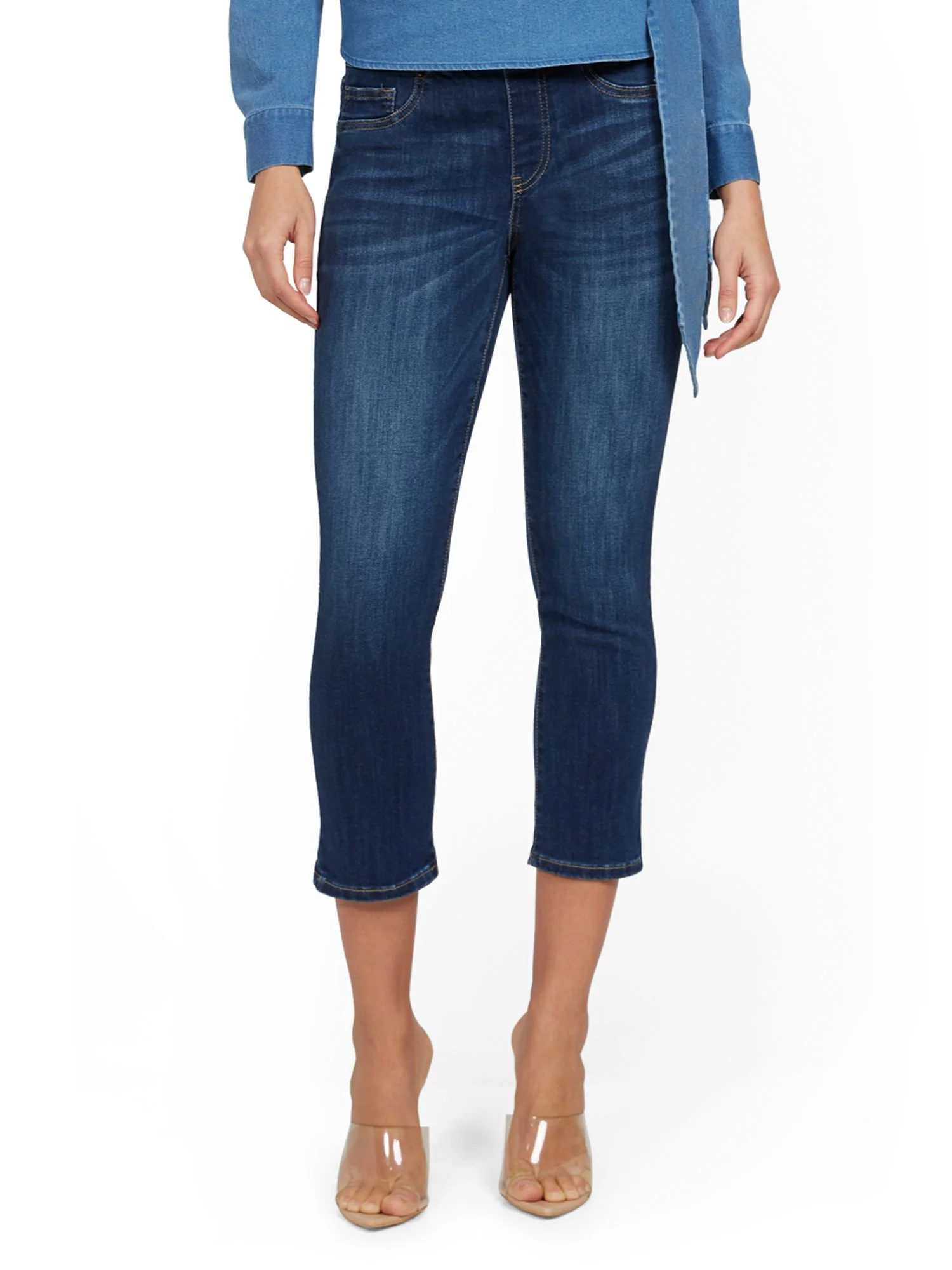 Feel Good High-Waisted No Gap Pull-On Super-Skinny Capri Jeans - Norfolk Blue - Image 2