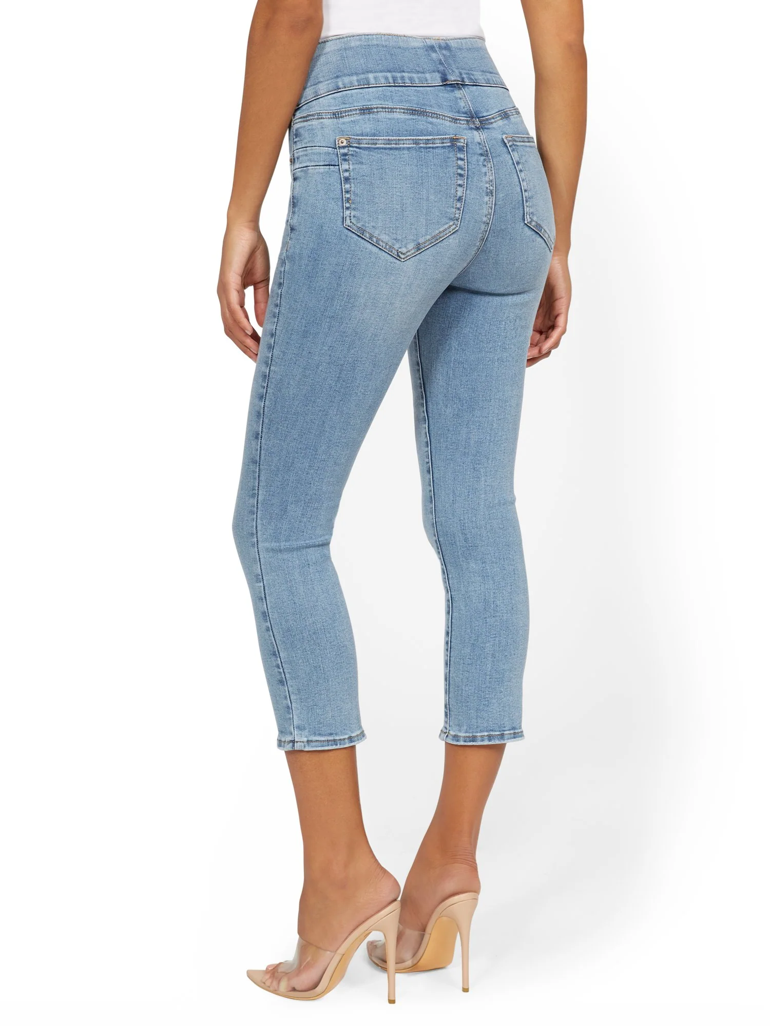Feel Good High-Waisted No Gap Pull-On Super-Skinny Capri Jeans - Rivington Blue - Image 3