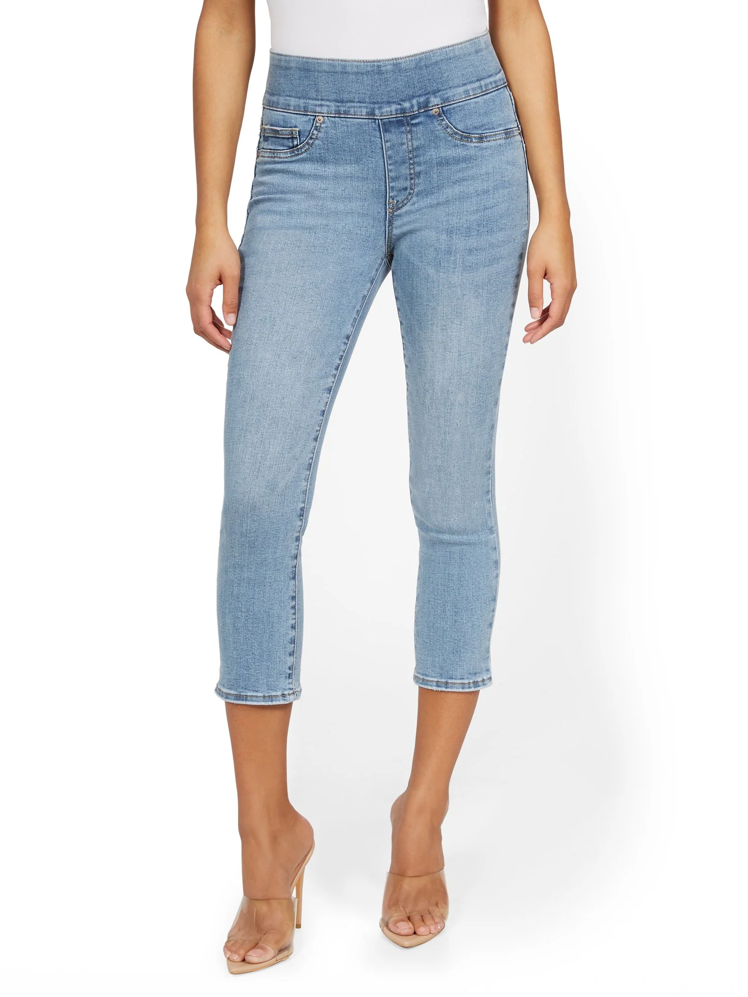 Feel Good High-Waisted No Gap Pull-On Super-Skinny Capri Jeans - Rivington Blue - Image 6