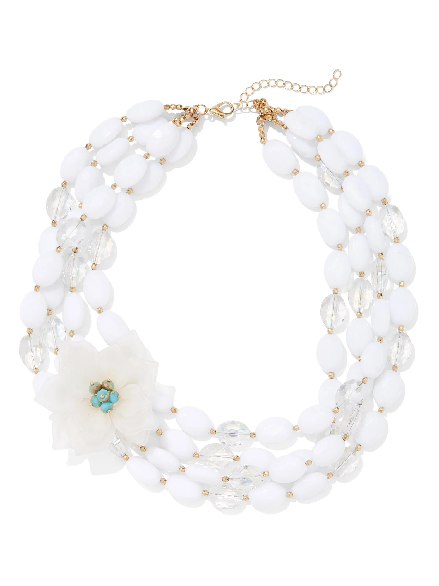 Floral Beaded Collar Necklace