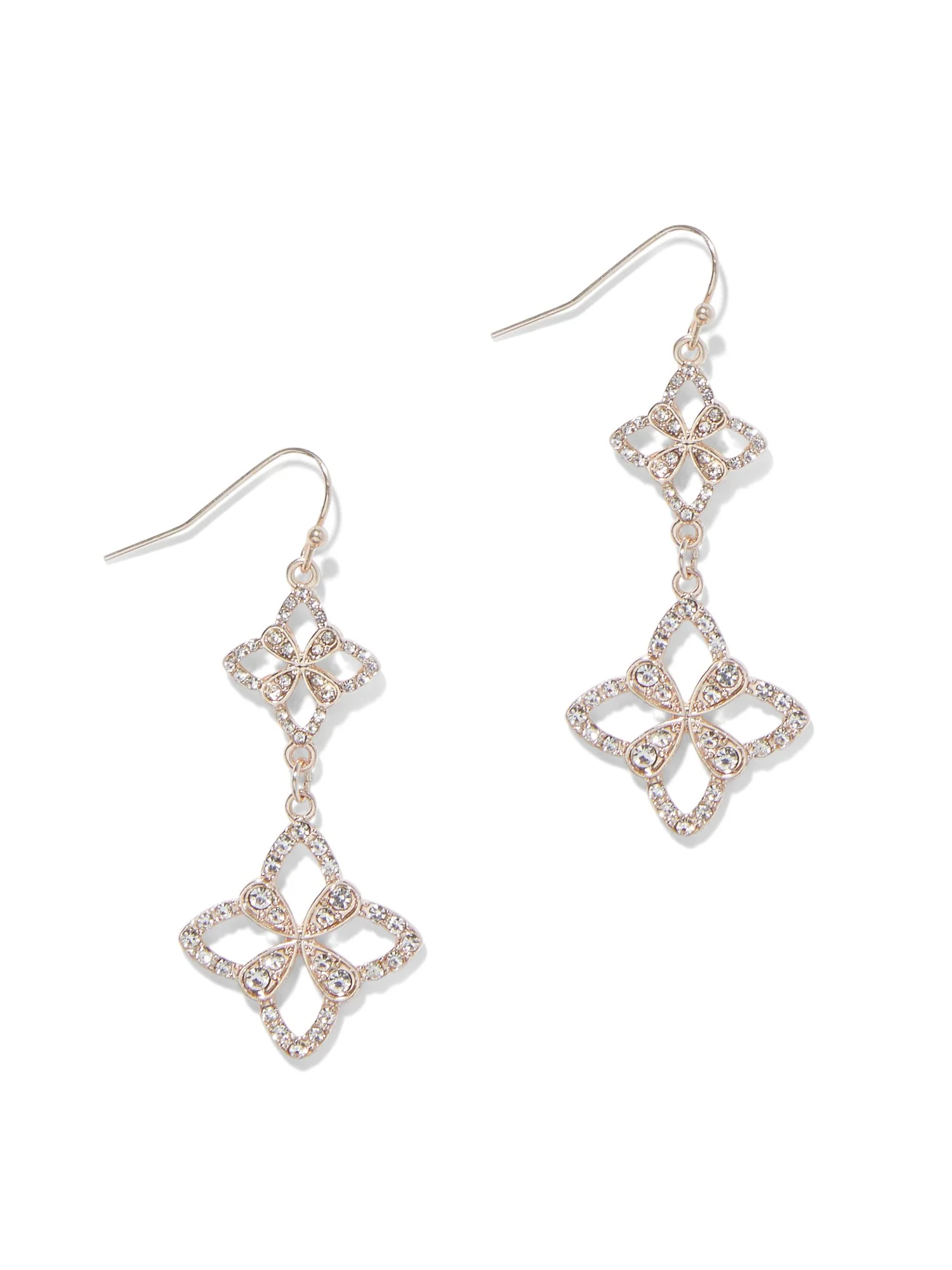 Floral Crystal Drop Earring - Image 3