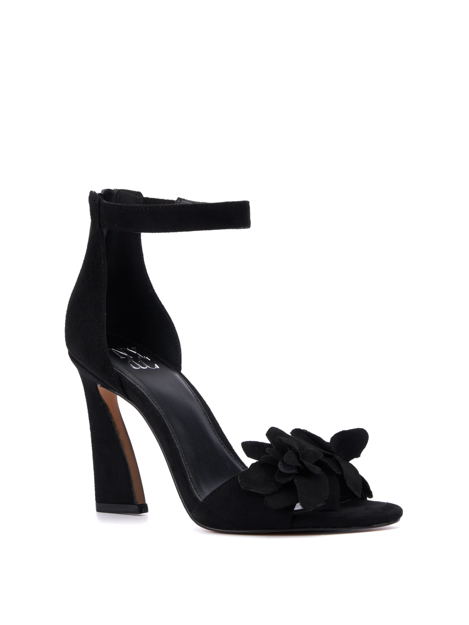 Floral-Detail Block-Heel