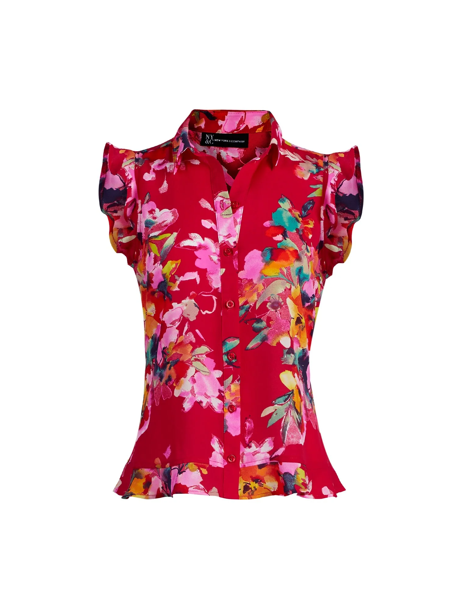 Floral Flounced-Hem Blouse - Image 5