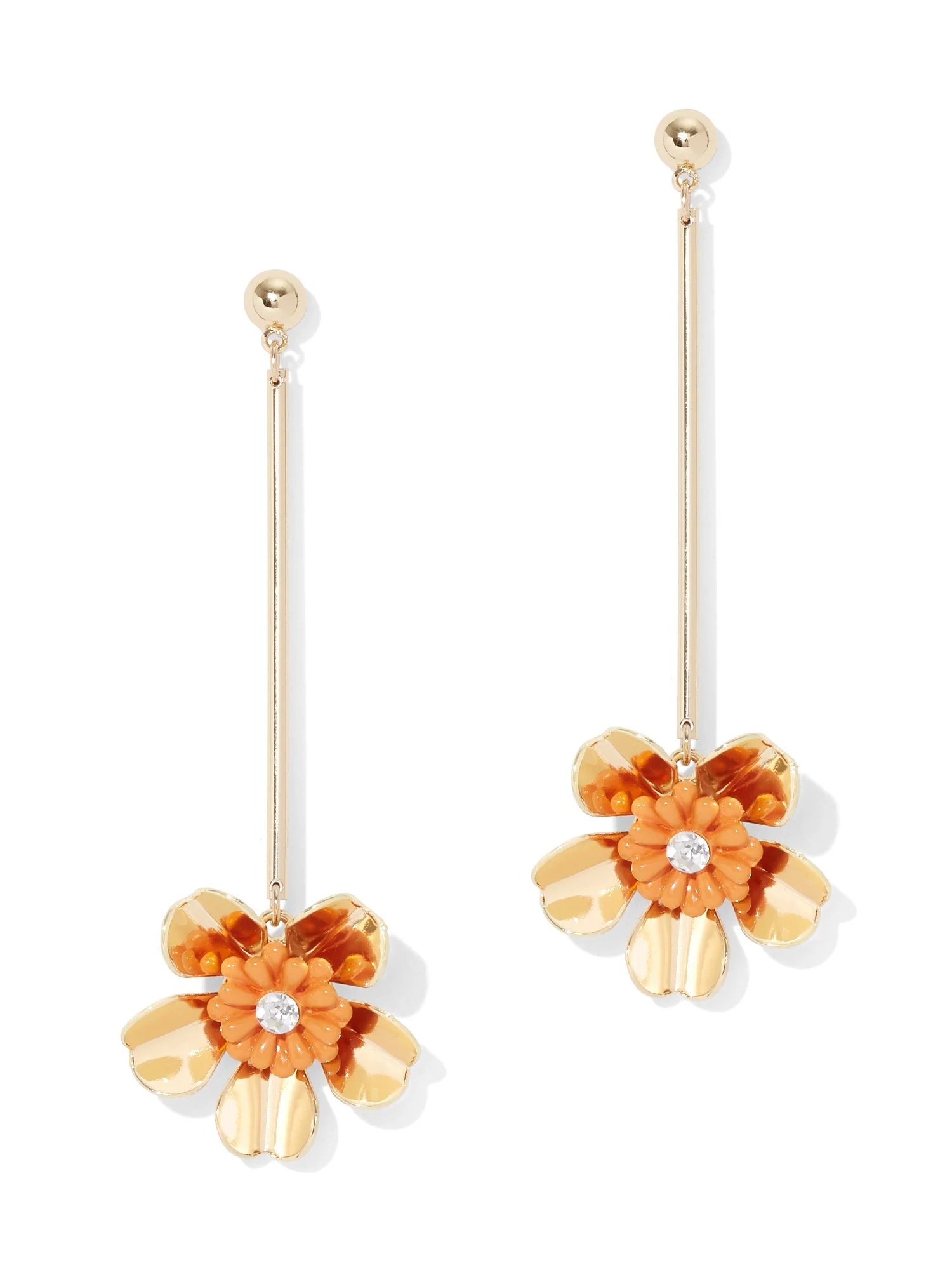 Floral Linear Drop Earring