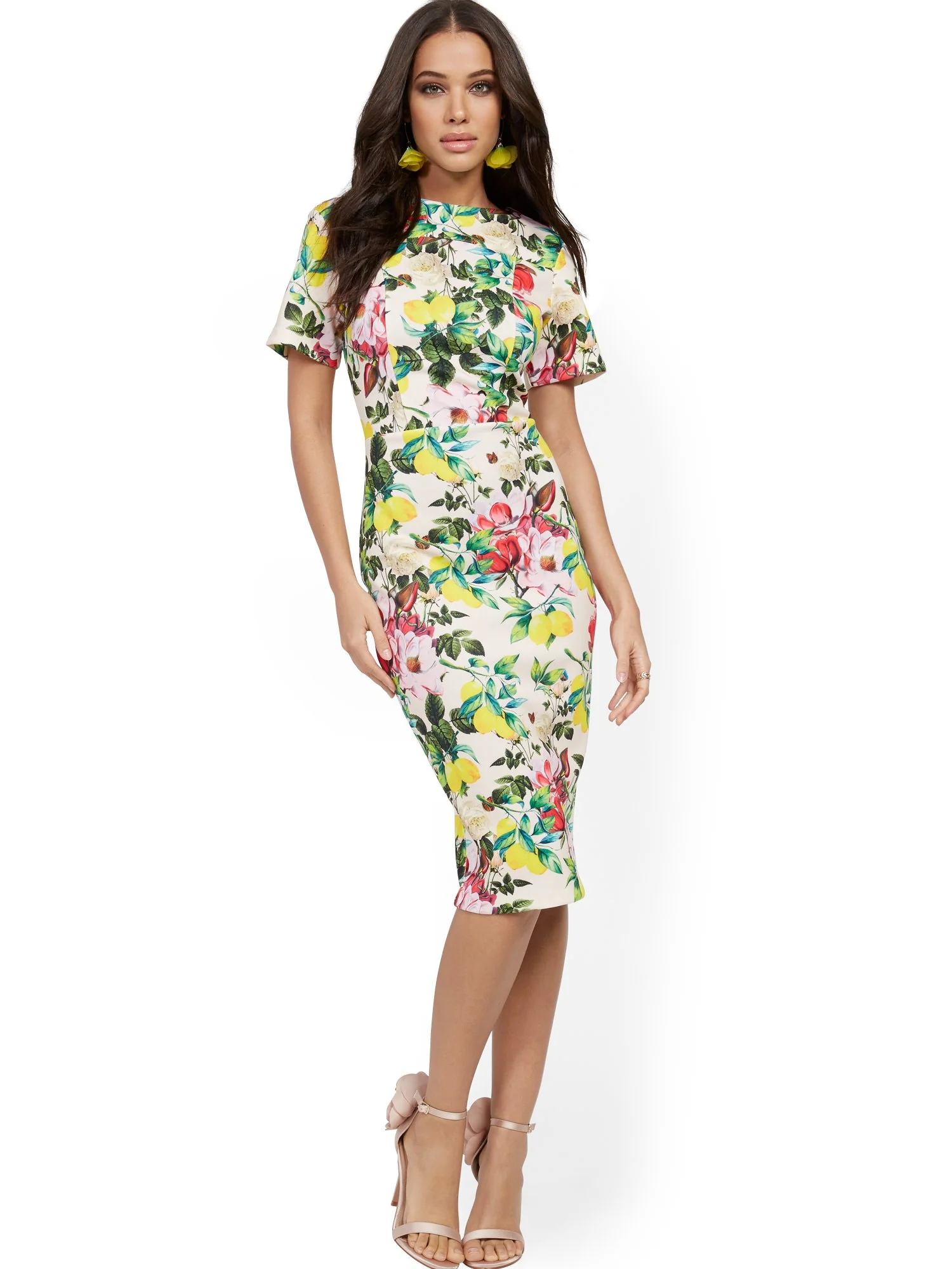 Floral Midi Sheath Dress - Image 4