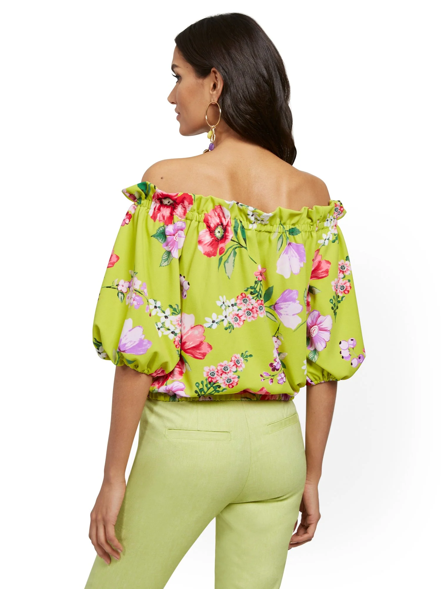 Floral Off-The-Shoulder Top - 7th Avenue - Image 3
